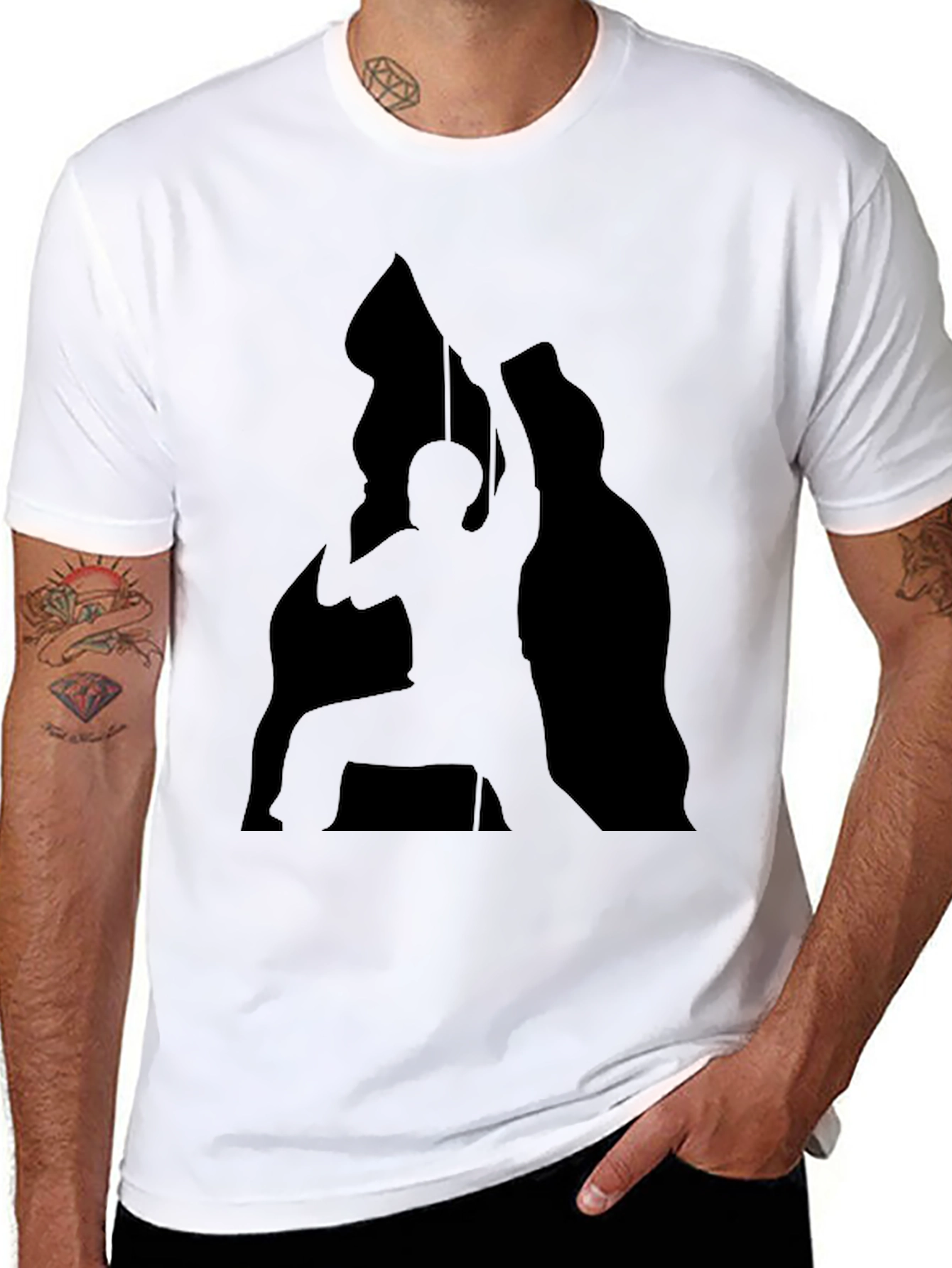 Black Silhouette Climber Black T-Shirt view 8