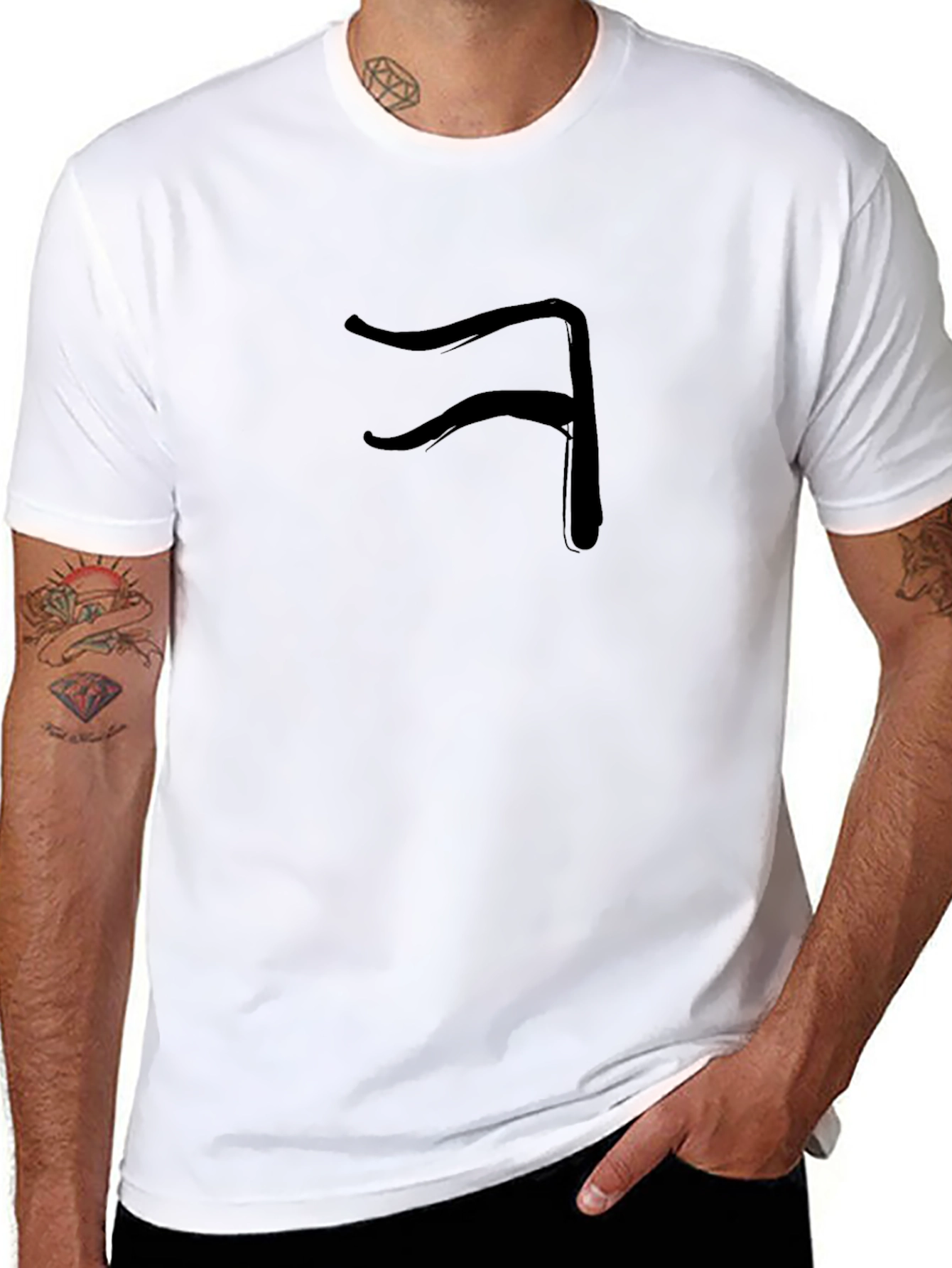 Black Minimalist Black T-Shirt with Unique Graphic Design view 8