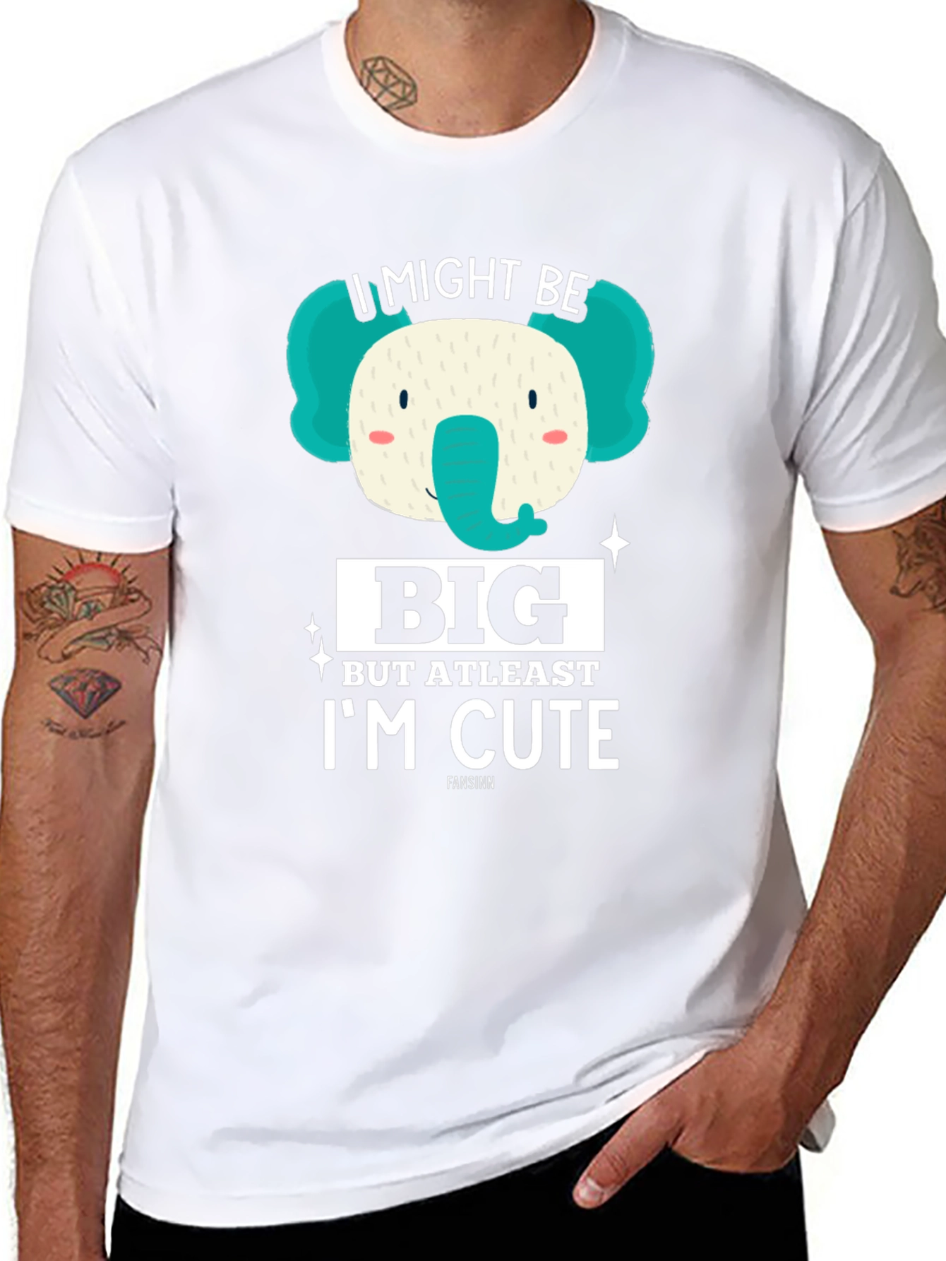 Black I Might Be Big But At Least I'm Cute Elephant T-Shirt view 8