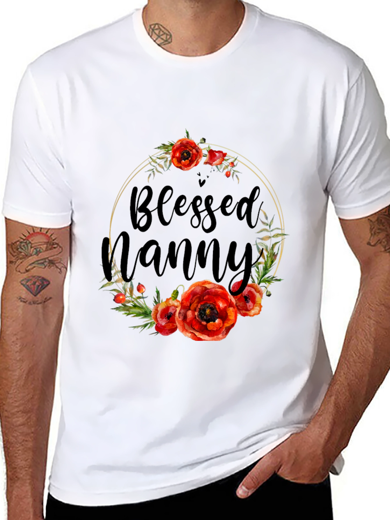 Blessed Nanny Floral T-Shirt - Stylish Comfort - 8