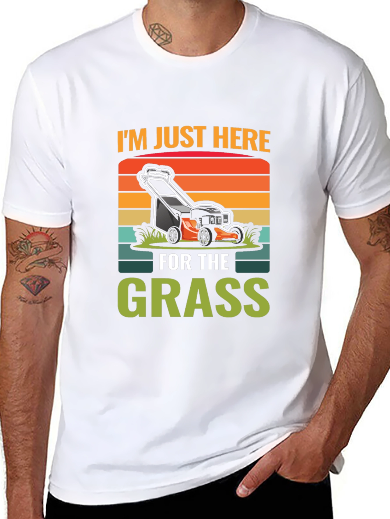 Black I'm Just Here For The Grass T-Shirt view 8