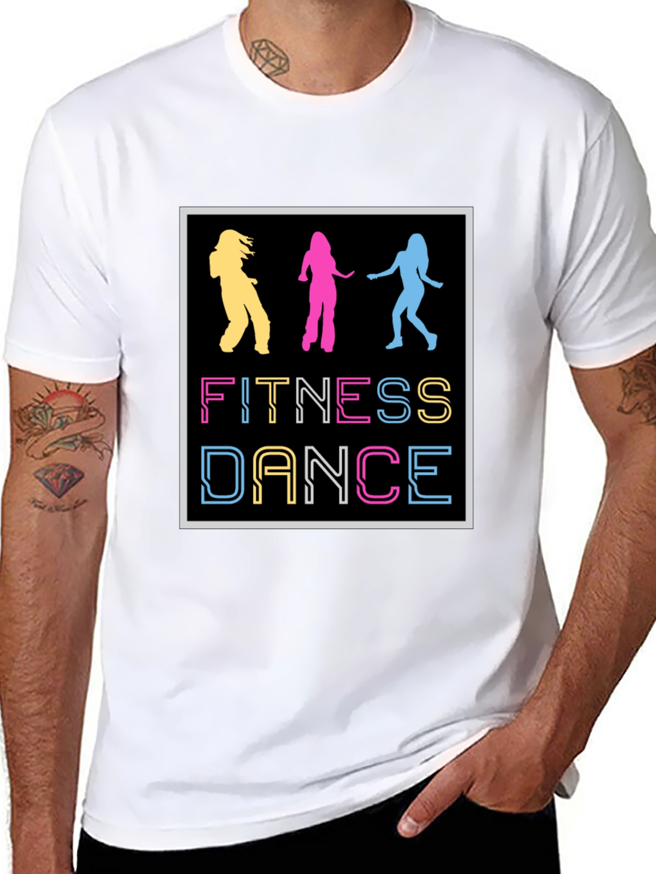 Black Fitness Dance Graphic T-Shirt view 8