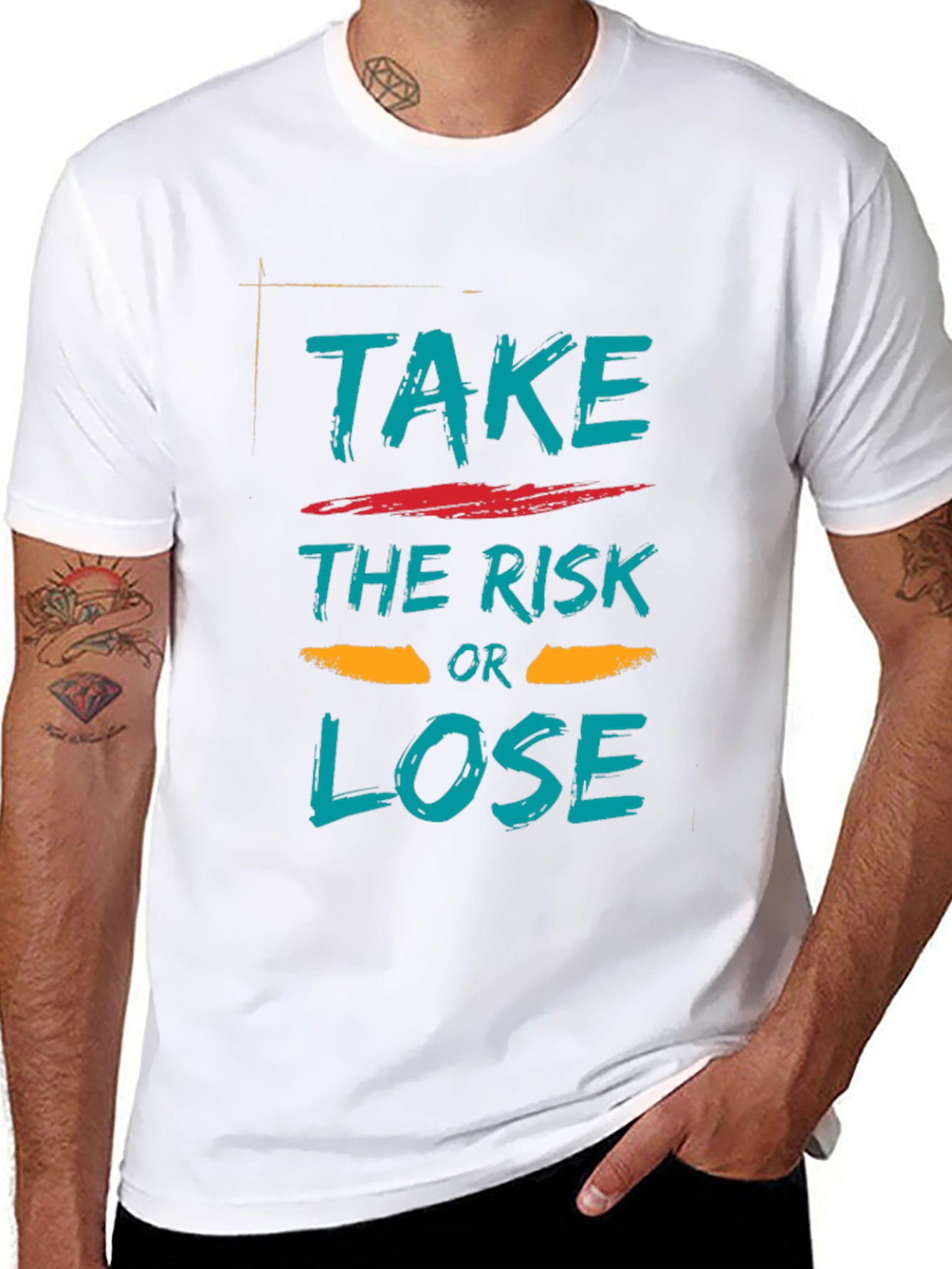 Black Take the Risk Graphic Tee view 8
