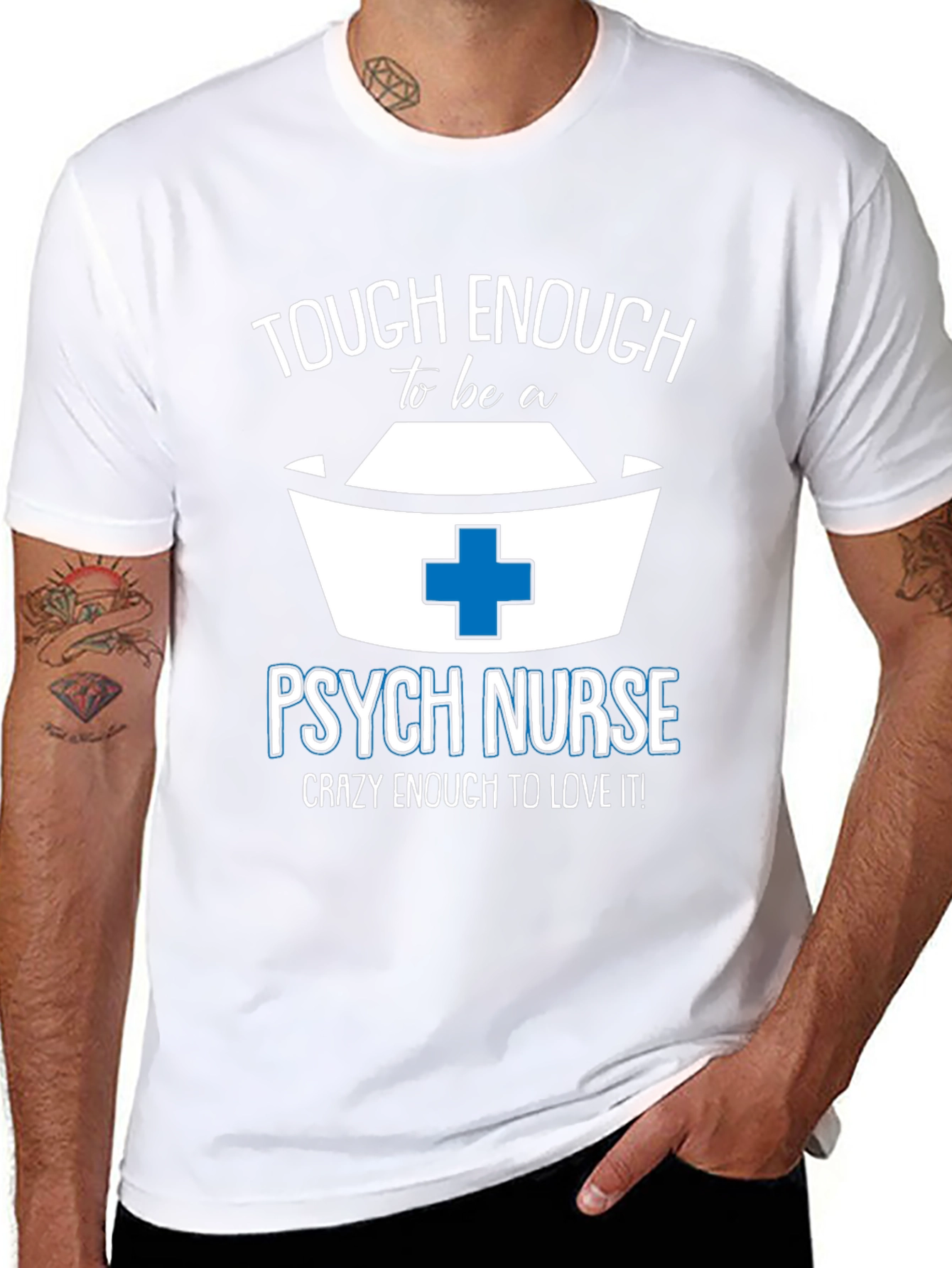 Black Tough Enough Psych Nurse Tee view 8