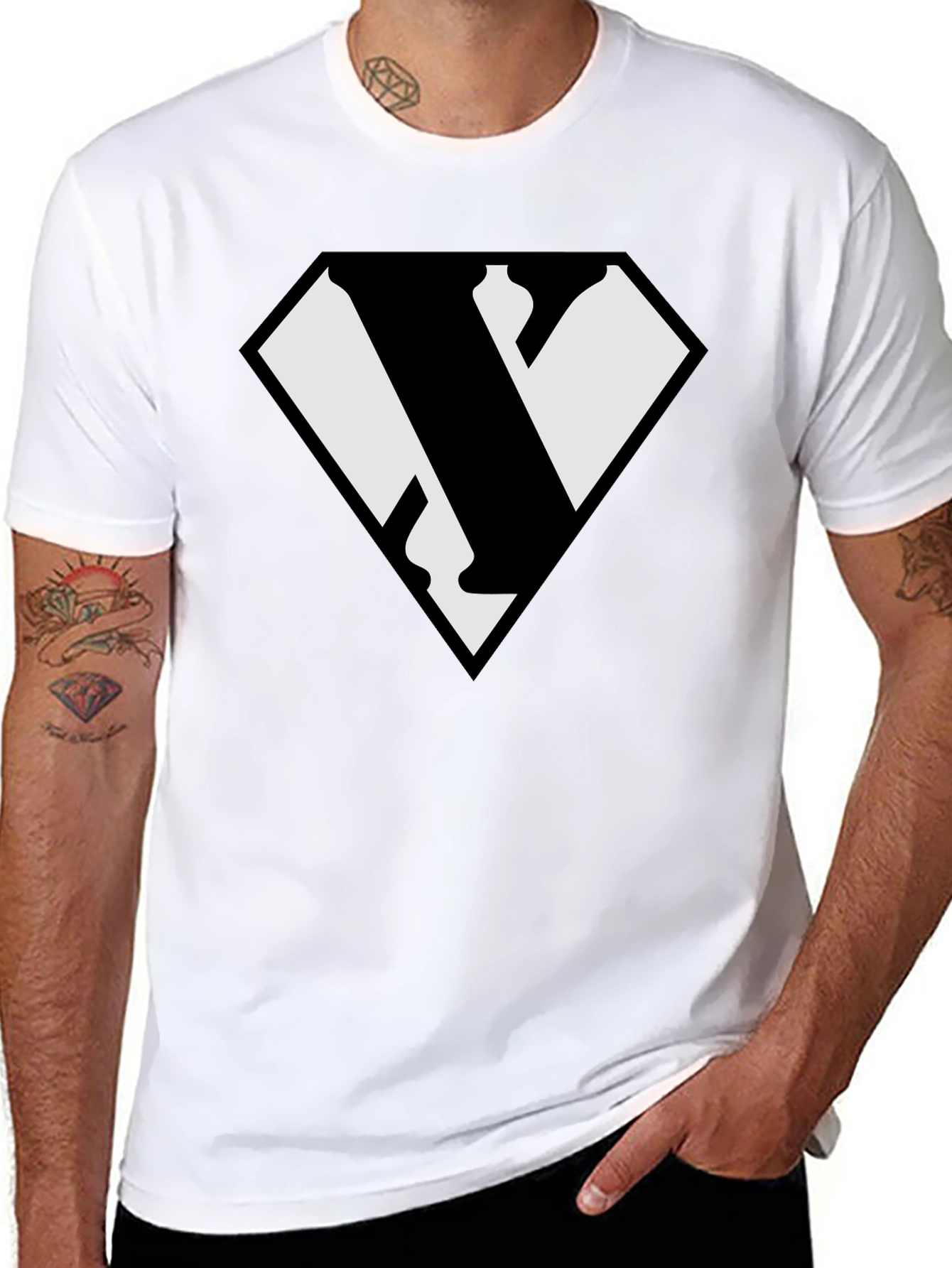 Black Super Symbol Black Graphic Tee - Cotton Blend view 8