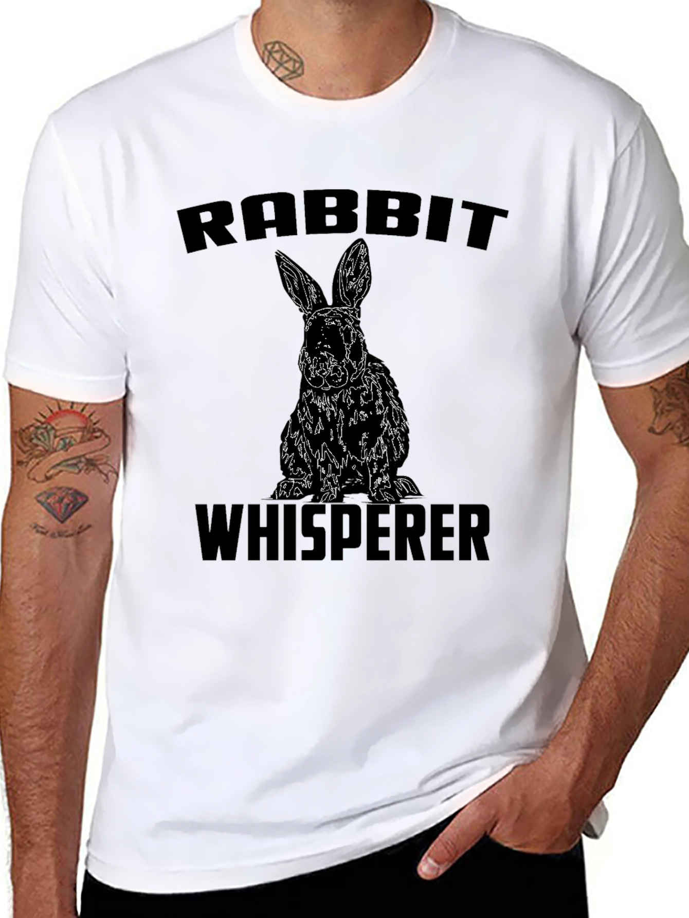 Black Rabbit Whisperer Graphic T-Shirt view 8