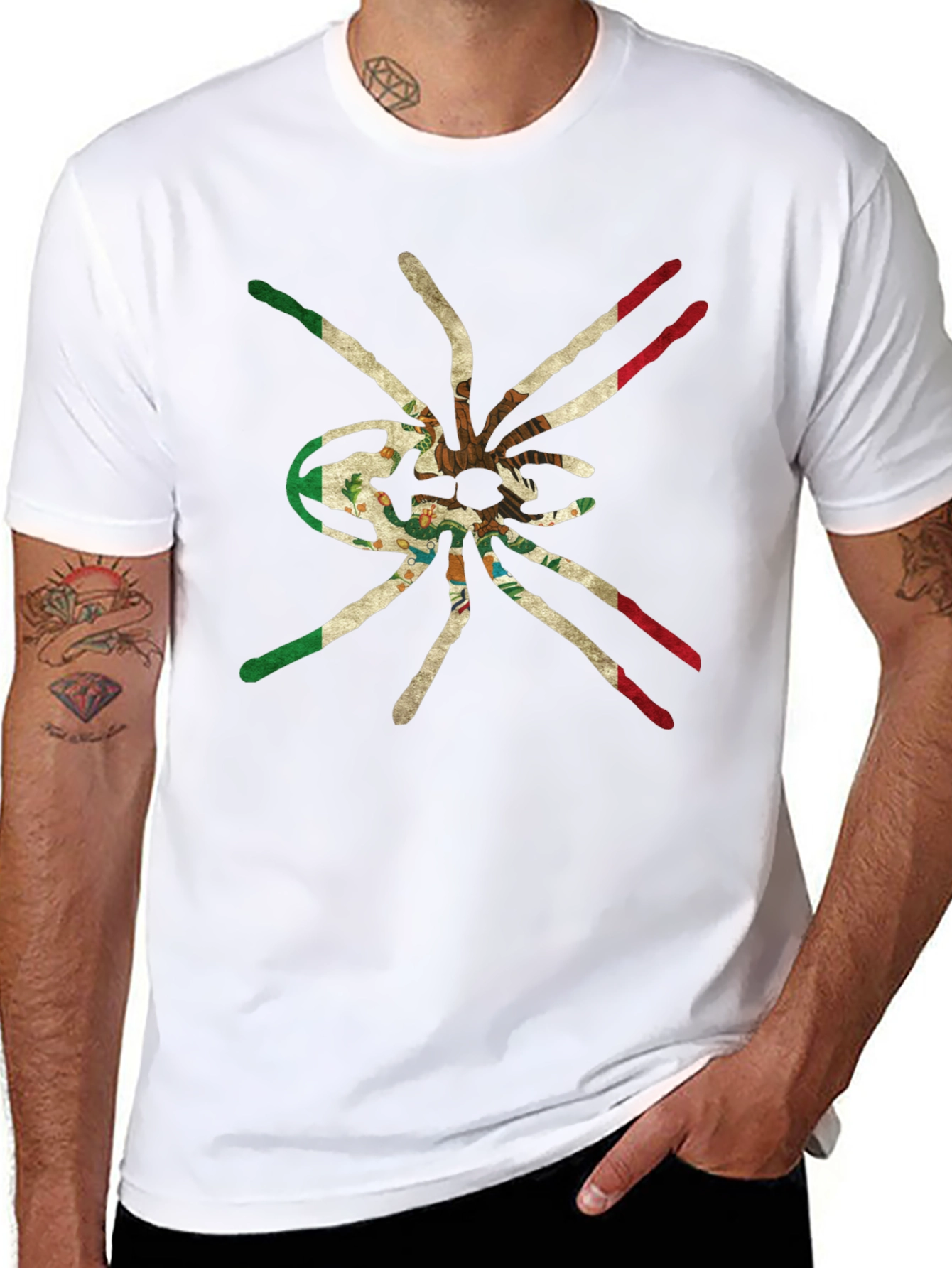 Black Mexican Flag Tarantula Graphic Tee view 8