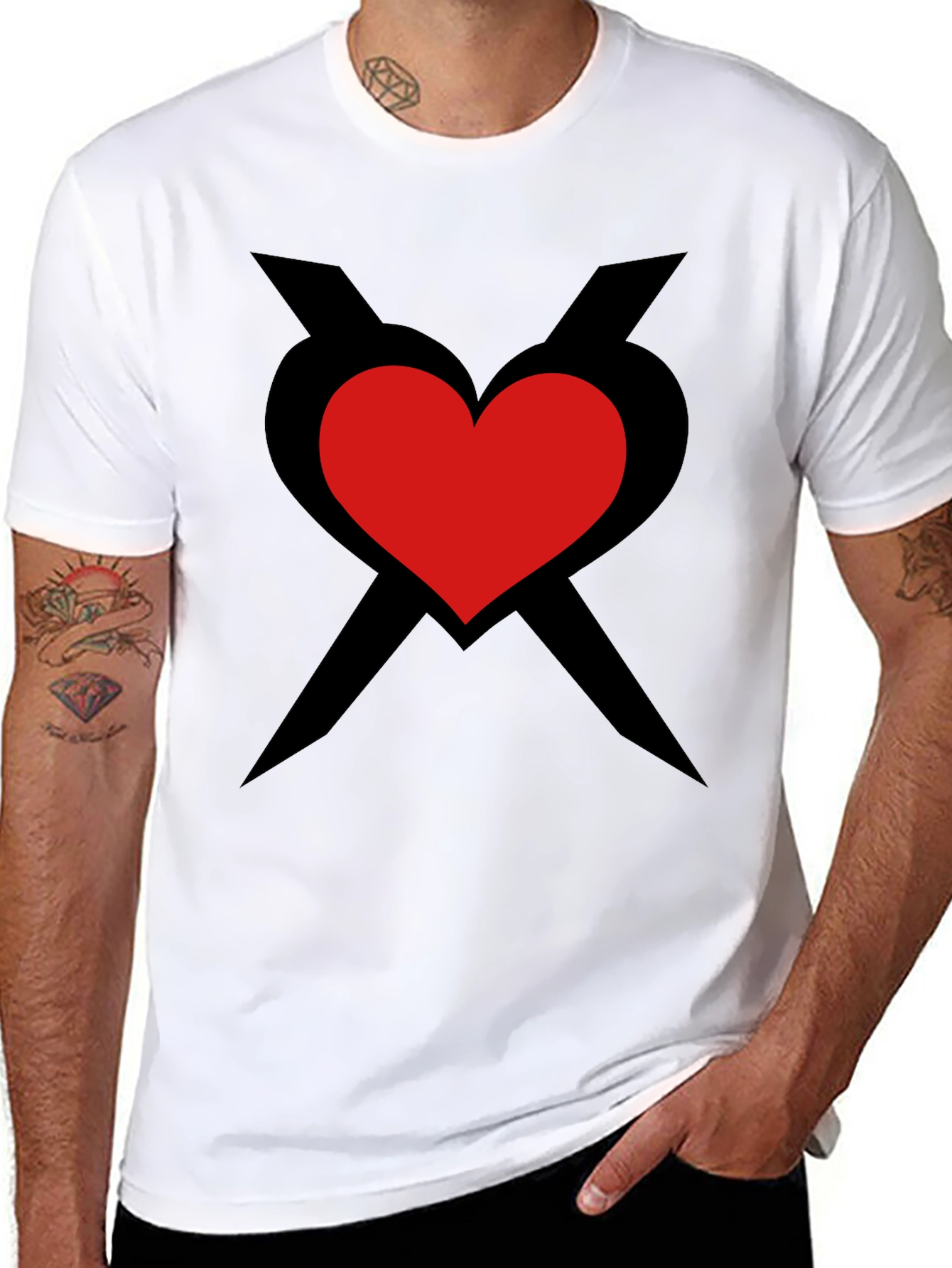 Black Heart & Crossbones Graphic Black Tee view 8