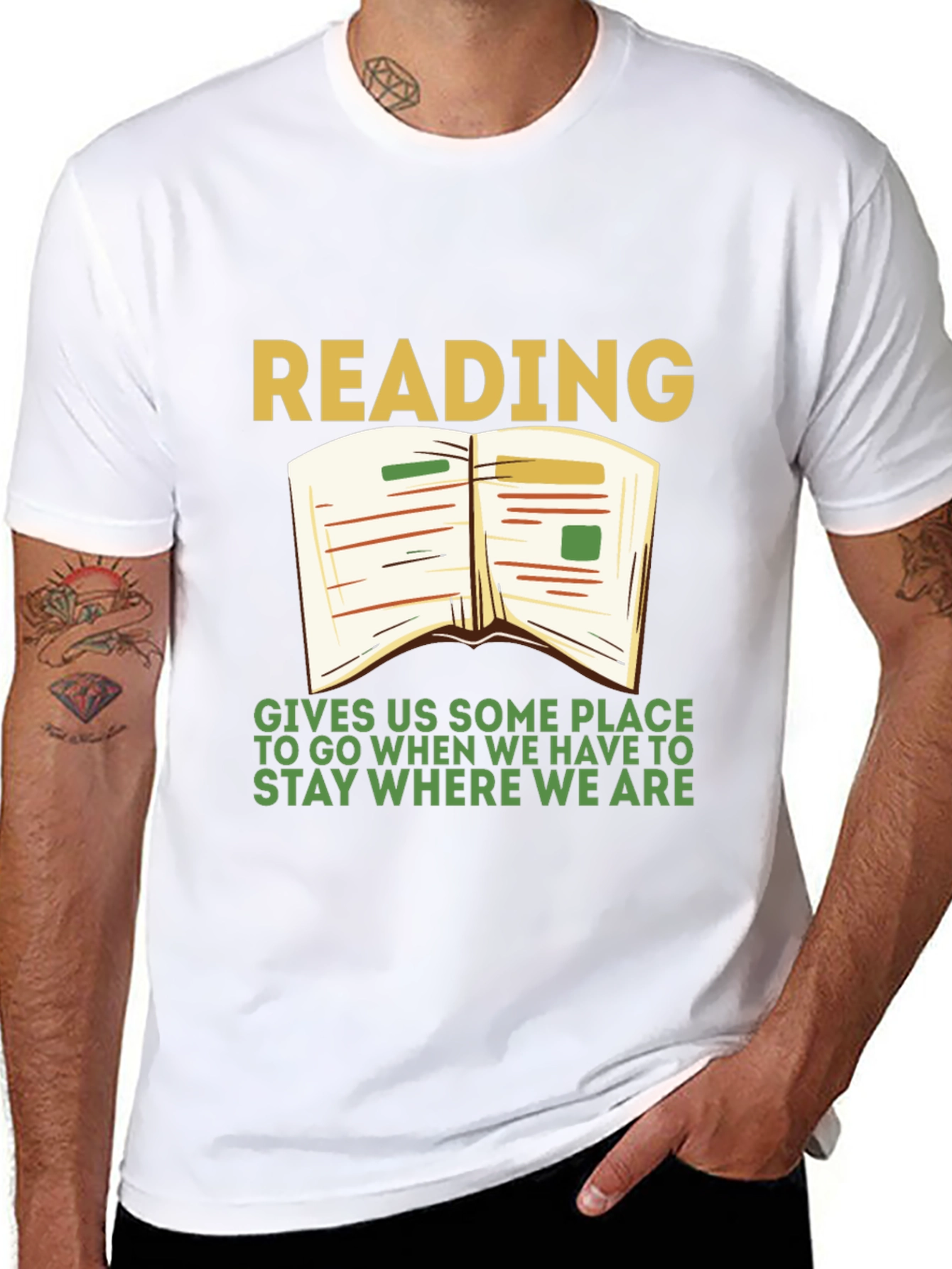 Black Reading T-Shirt: Gives Us Some Place To Go view 8