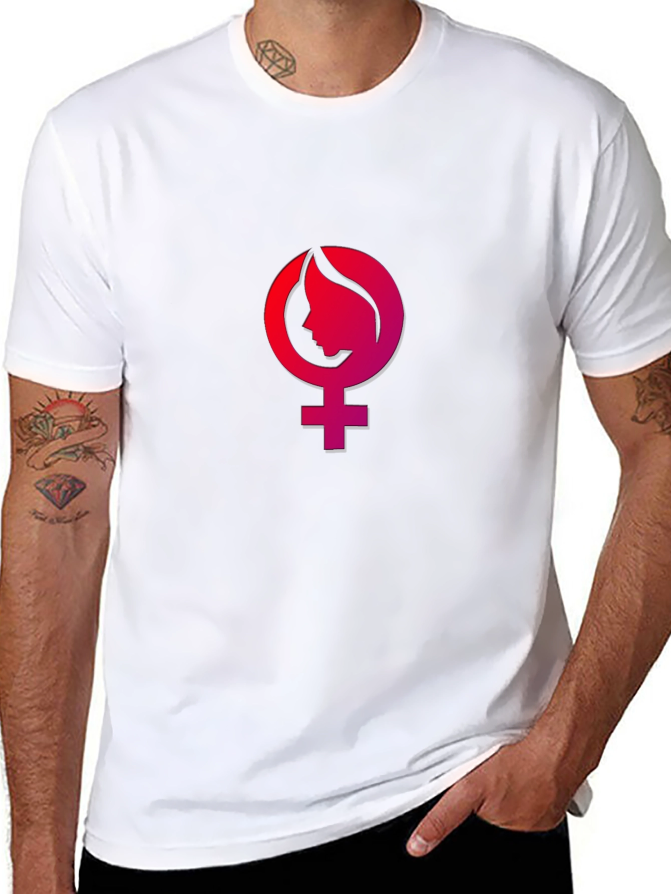 Black Feminist Venus Symbol T-Shirt - Stylish Black Tee view 8