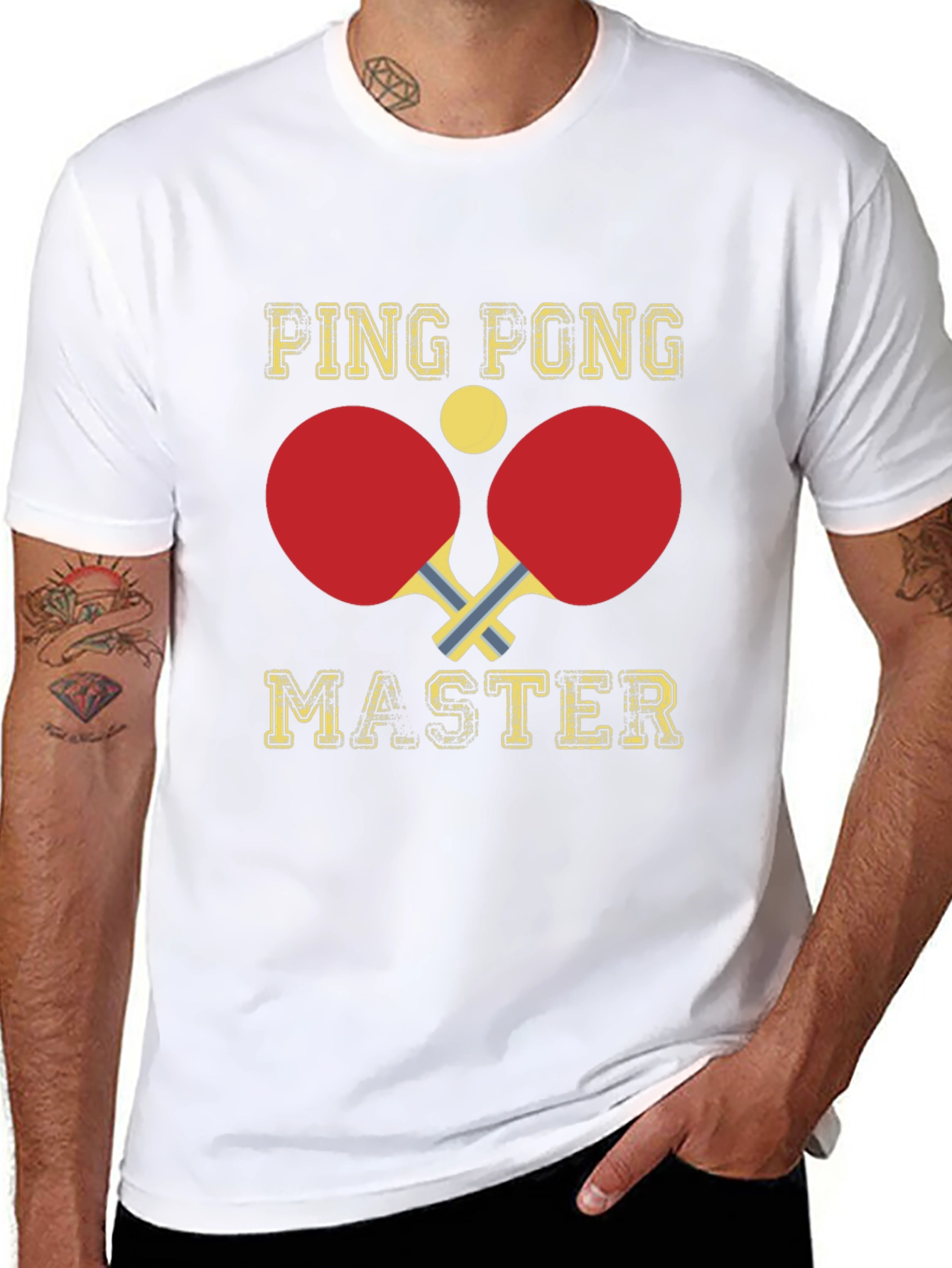 Black Ping Pong Master Graphic T-Shirt view 8