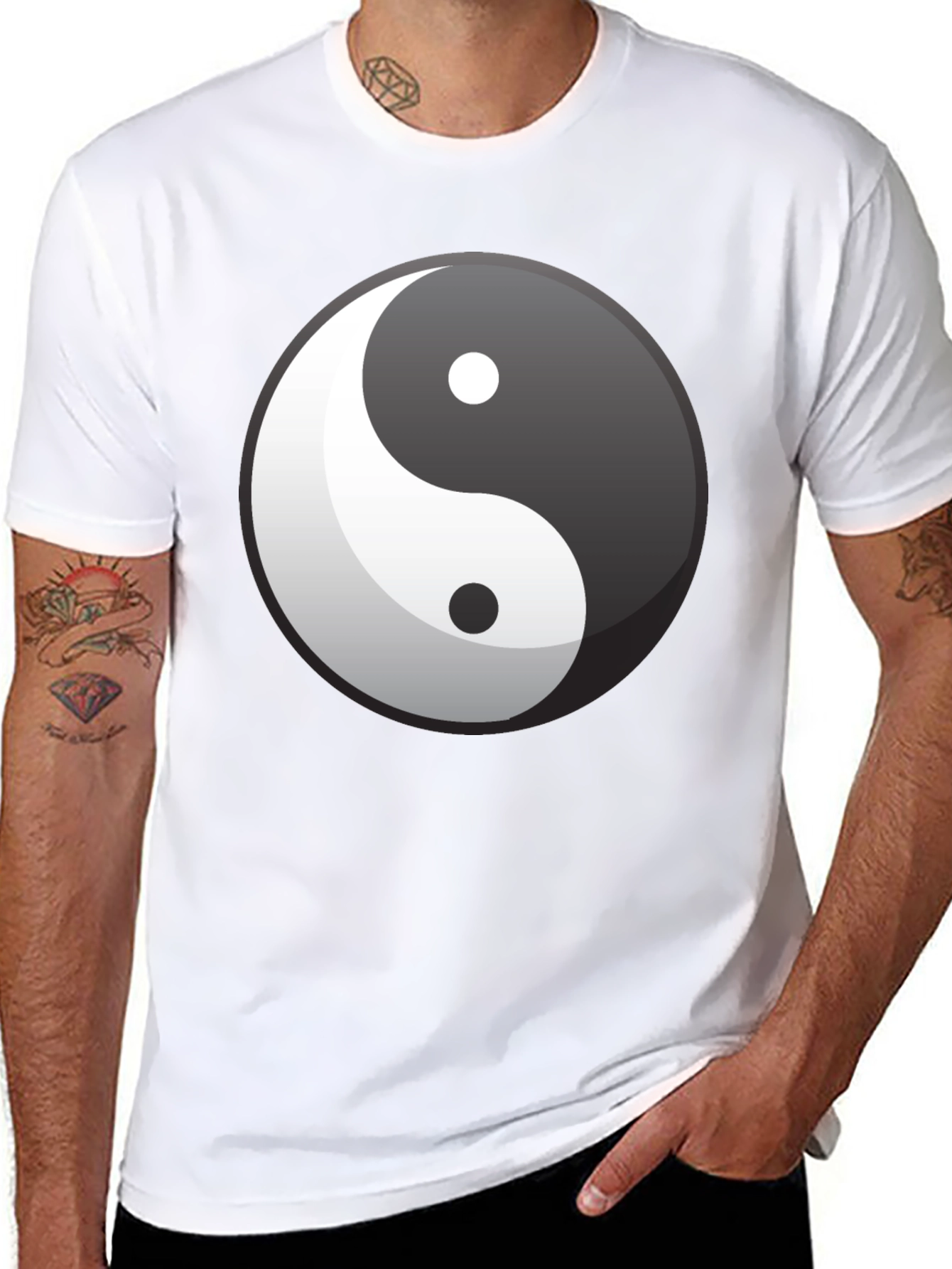 Black Yin Yang Graphic Tee - Balance & Style view 8