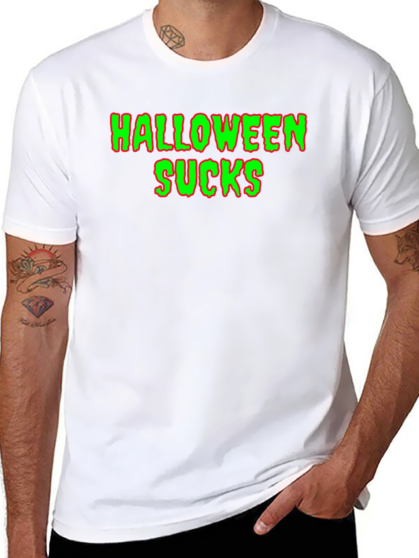 Black Halloween Sucks T-Shirt view 8