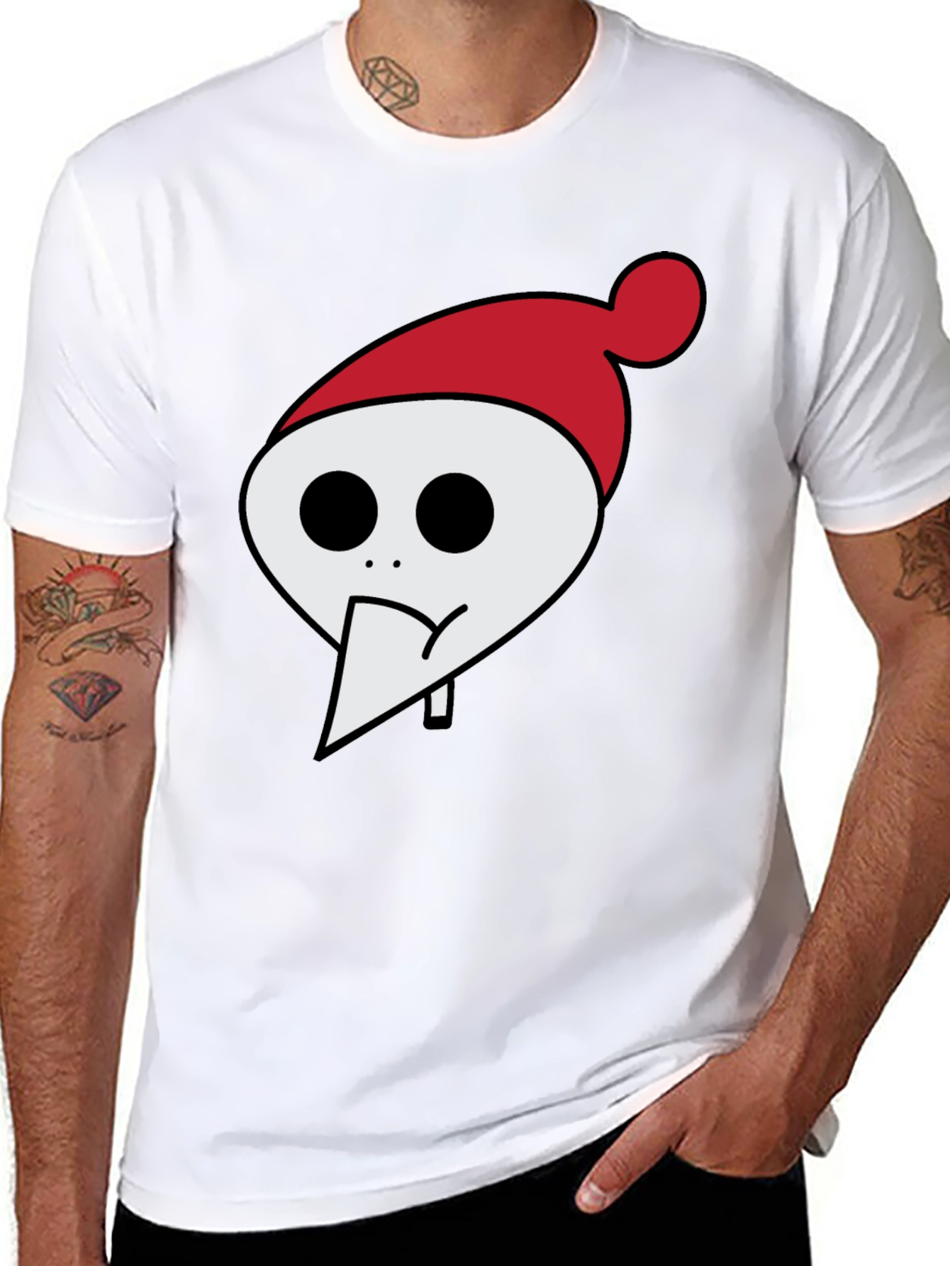 Black Whimsical Holiday Character Tee - Black view 8