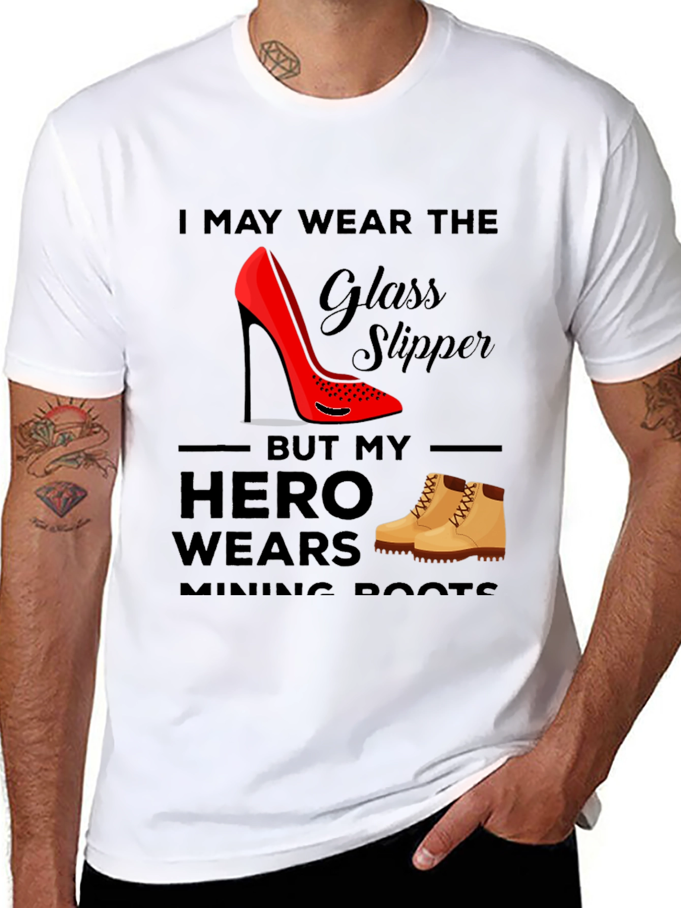 Black Glass Slipper & Mining Boots Tee view 8