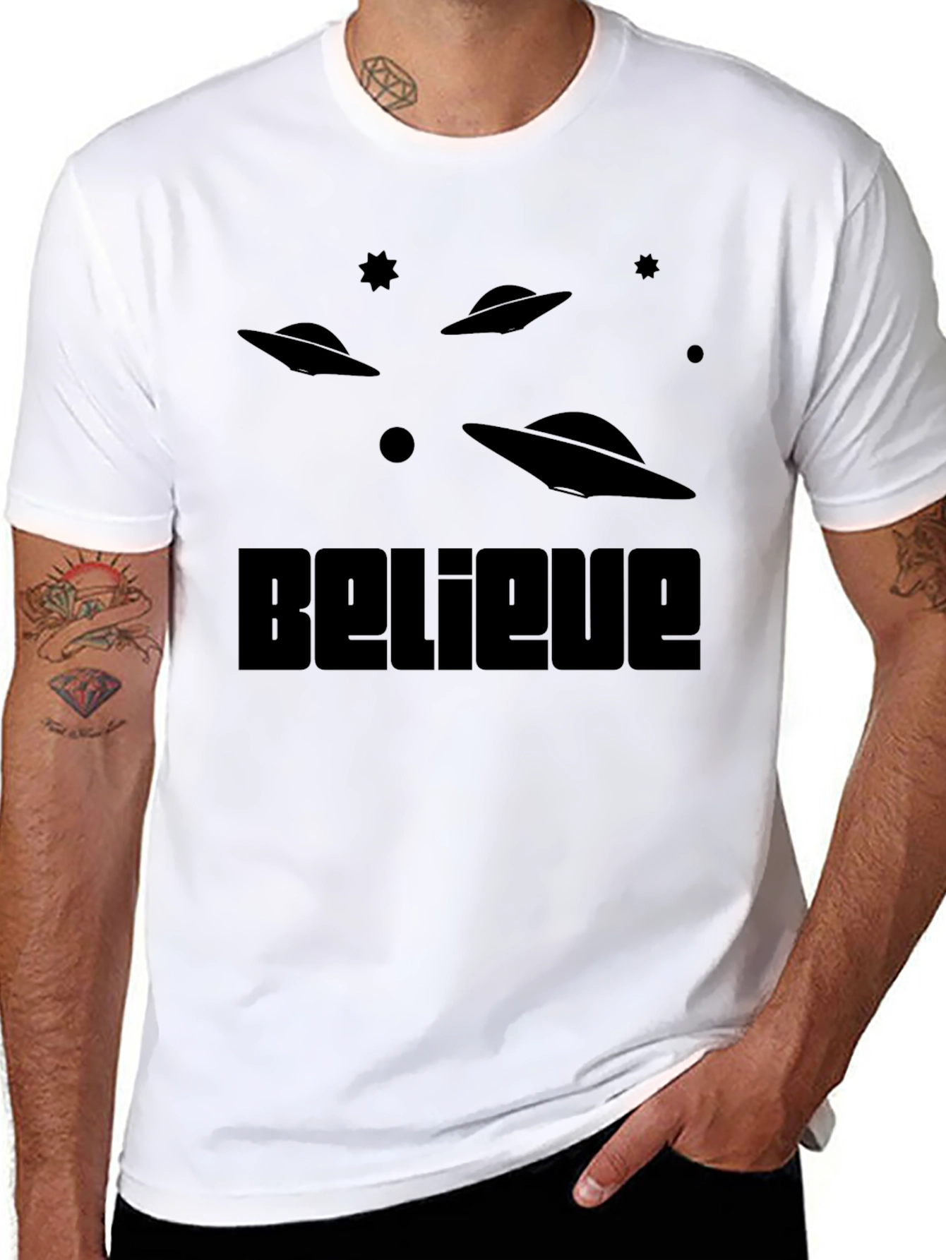 Black Believe Alien Graphic Tee view 8