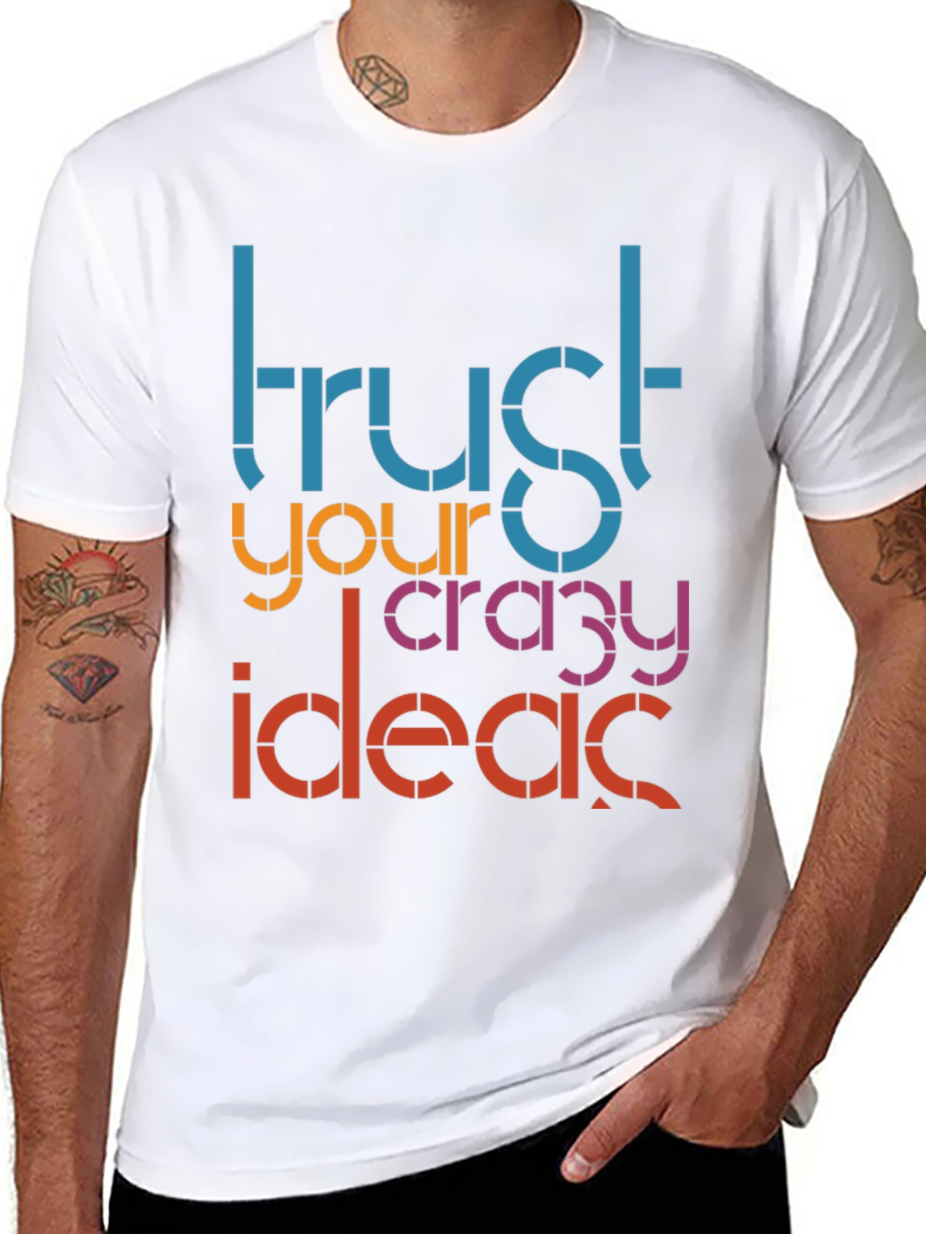 Black Trust Your Crazy Ideas Graphic Tee view 8