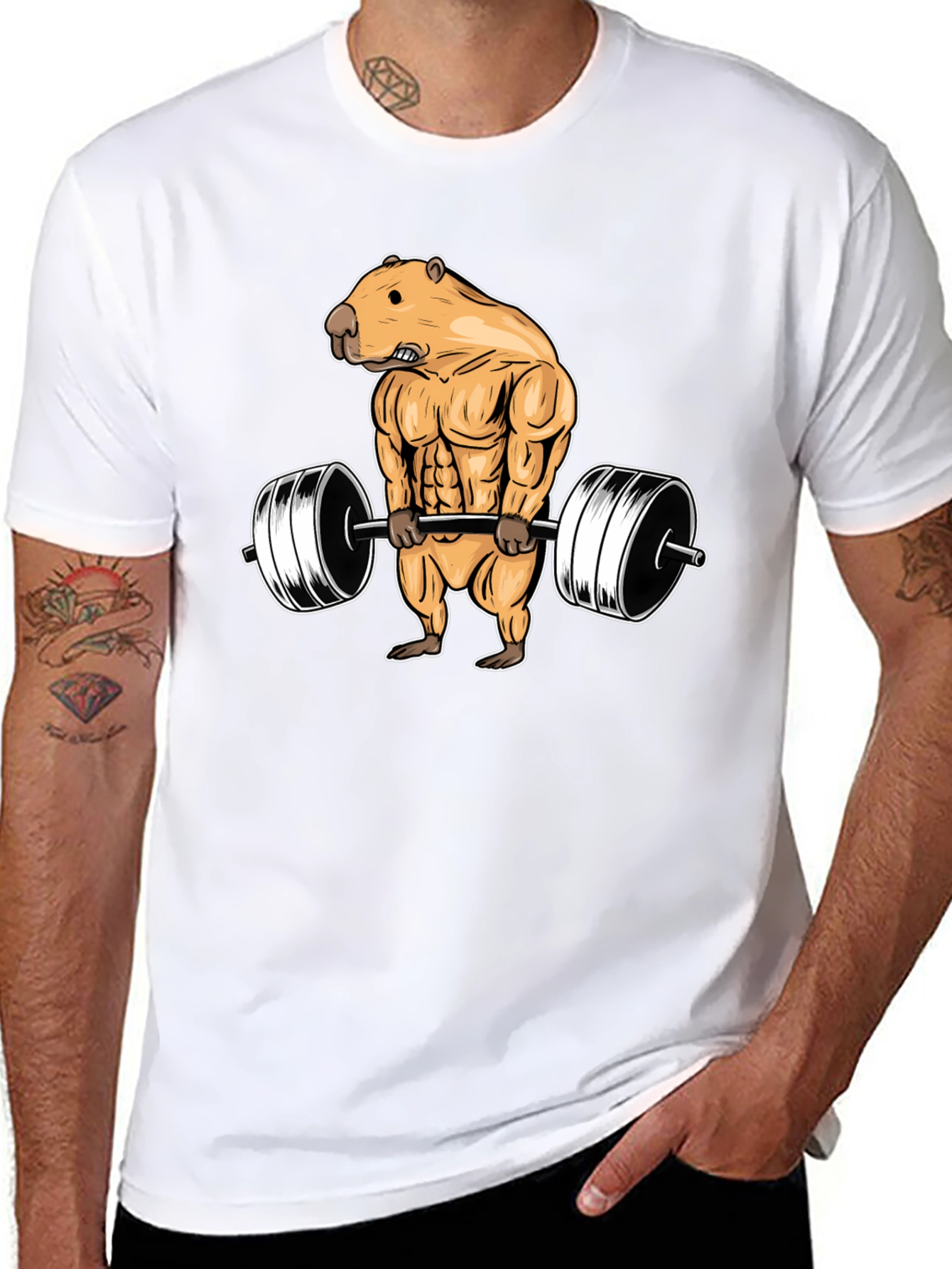 Black Weightlifting Beaver T-Shirt view 8
