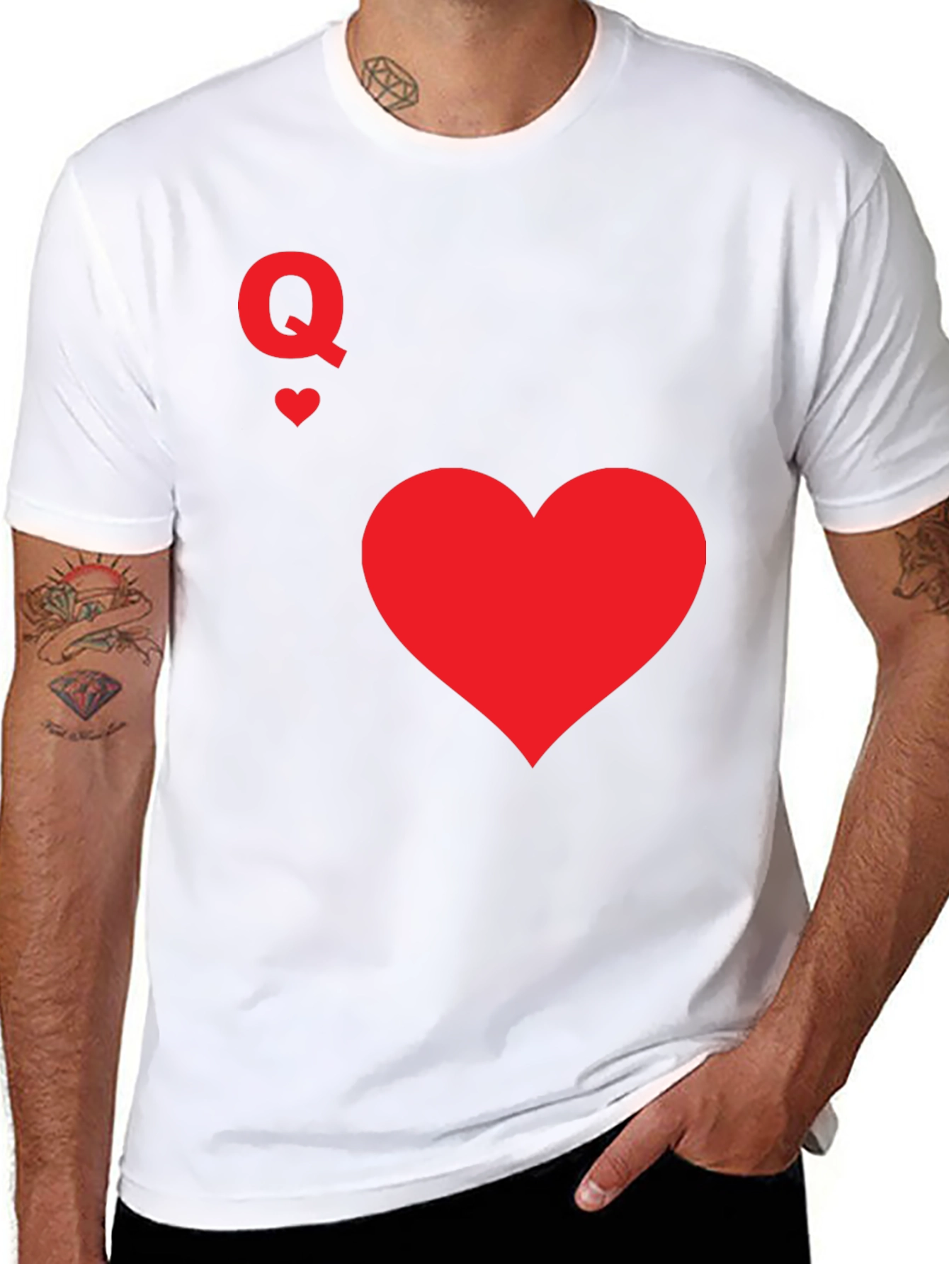 Black Queen of Hearts Black T-Shirt view 8