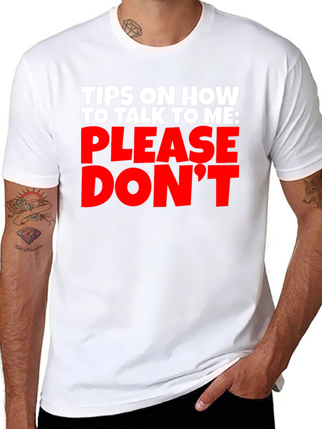 Black Funny Sarcastic Graphic T-Shirt - Please Don't Talk To Me view 8