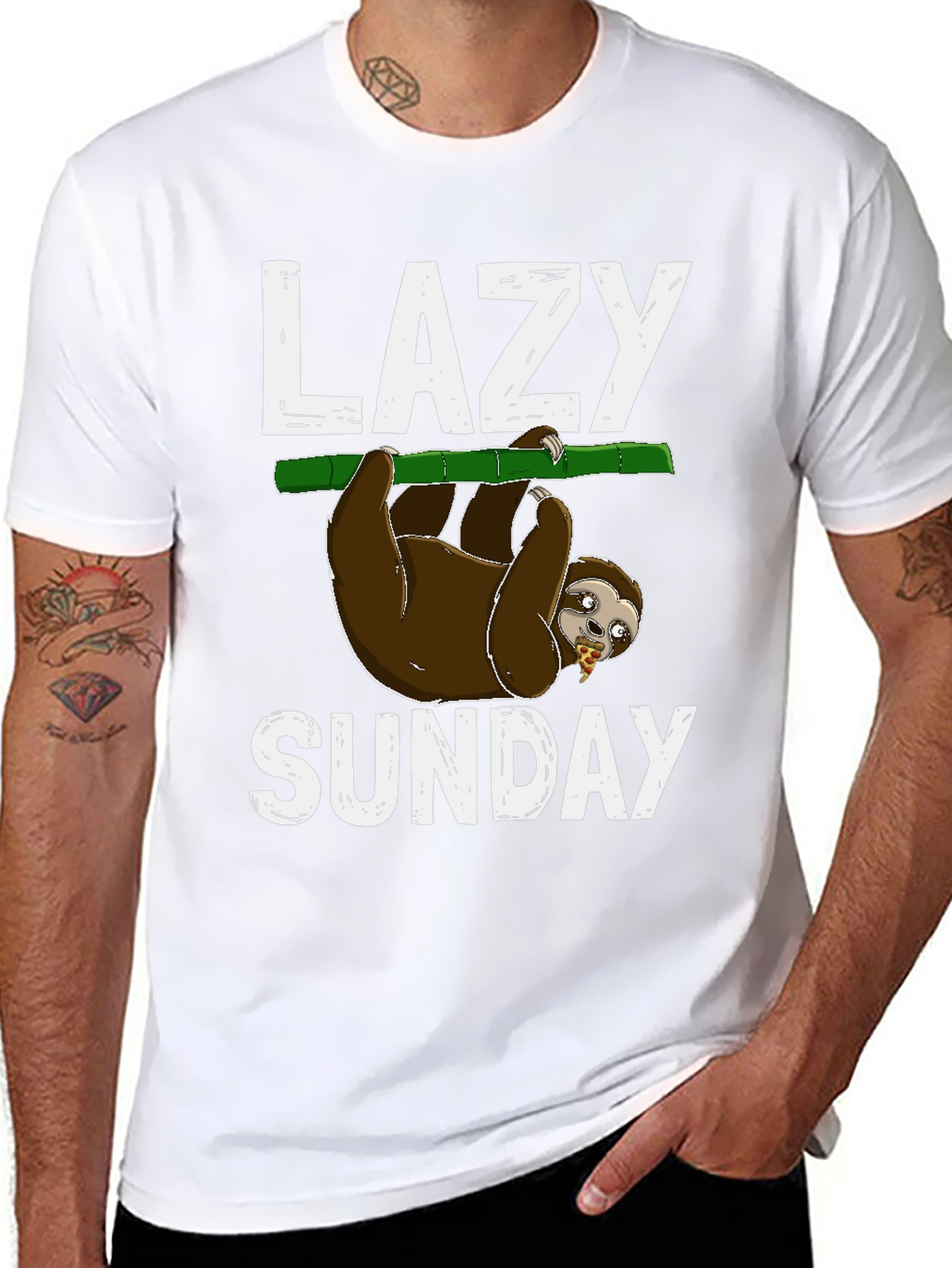 Black Lazy Sunday Sloth T-Shirt view 8