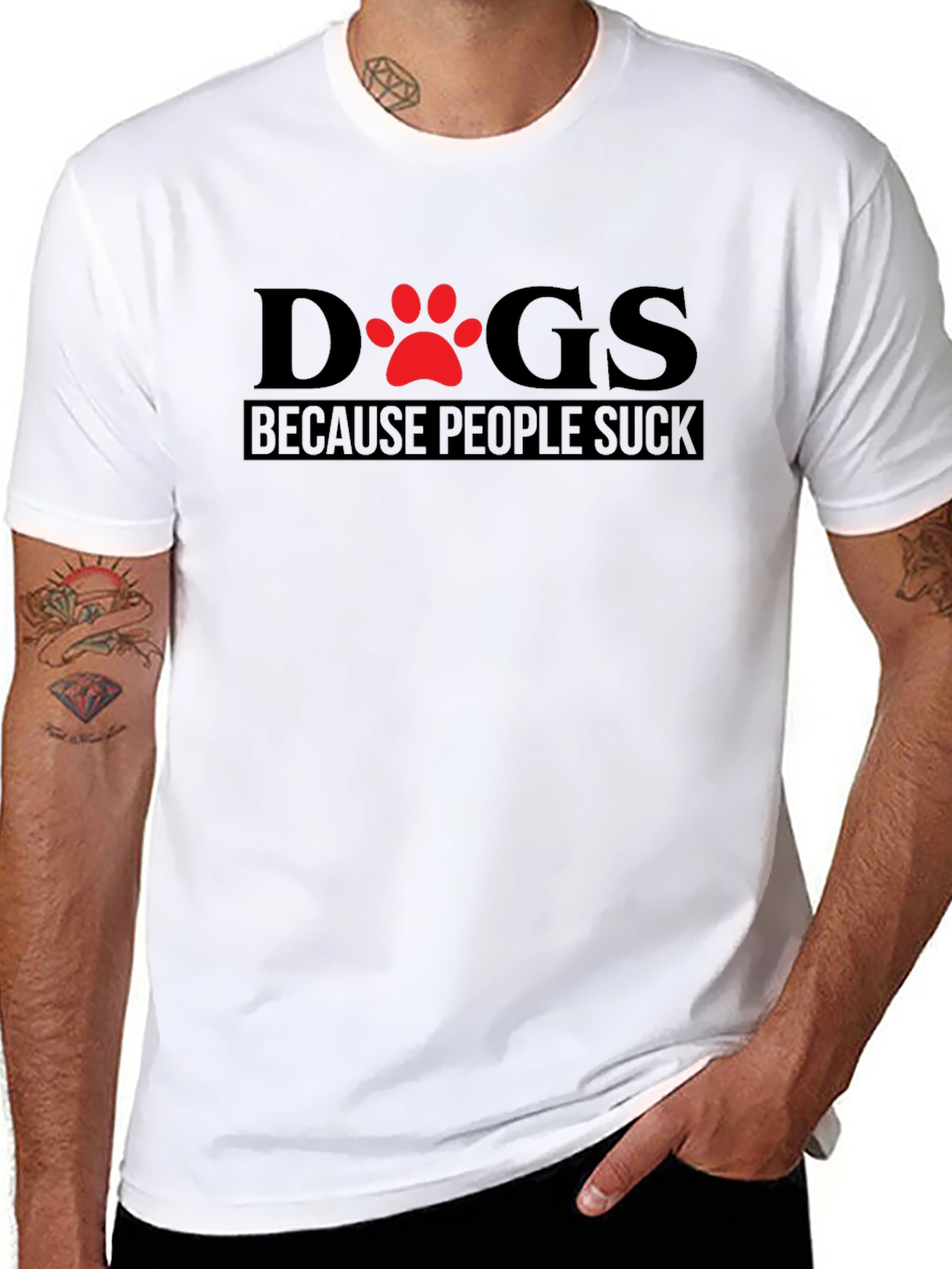 Black Dogs Because People Suck T-Shirt view 8