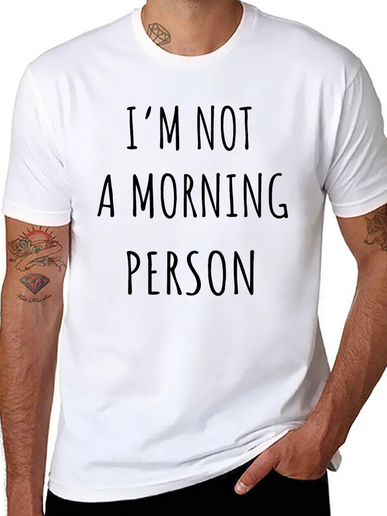 Black I'm Not A Morning Person Graphic Tee view 8
