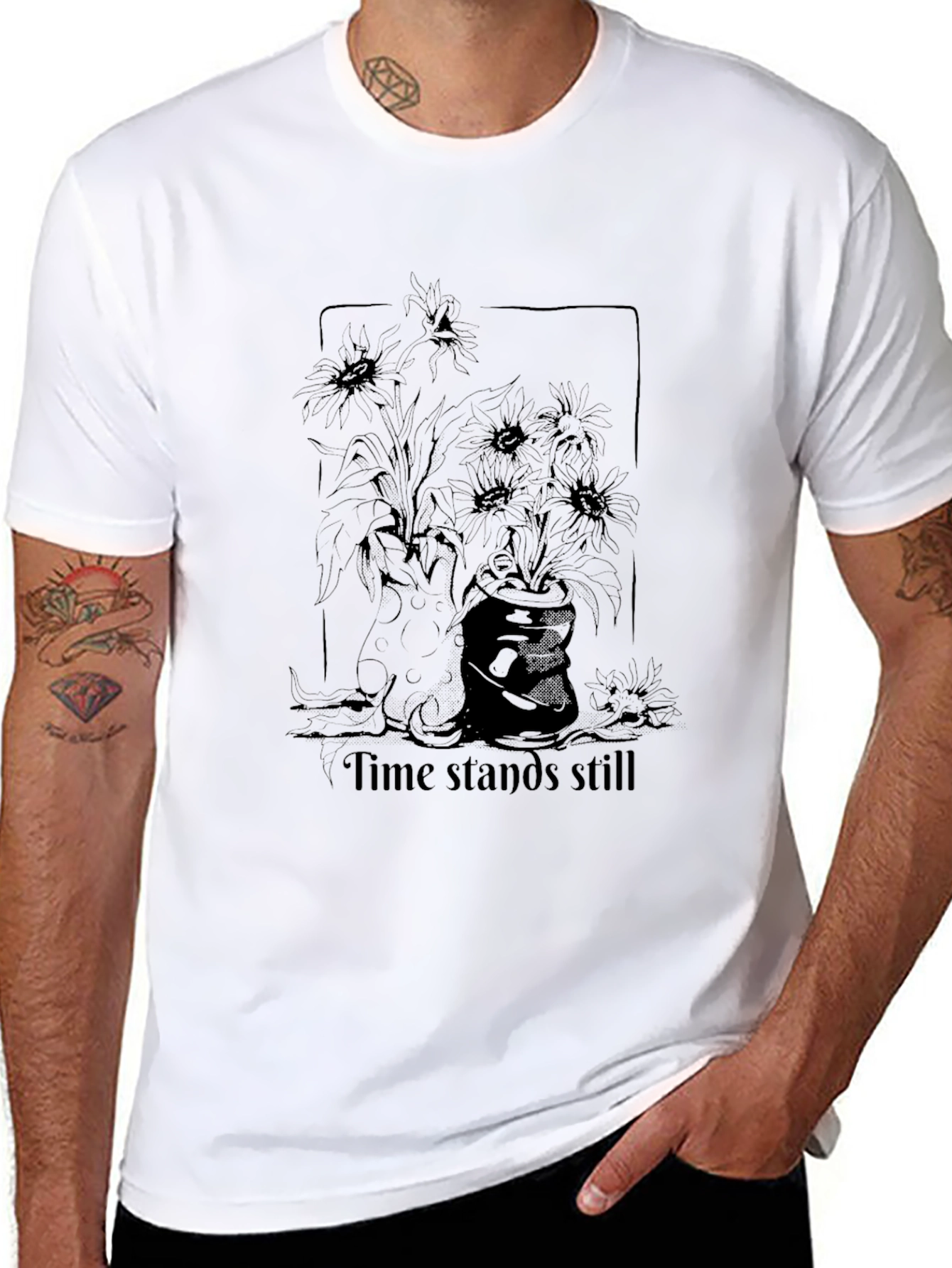 Time Stands Still Graphic Tee - Black - 8