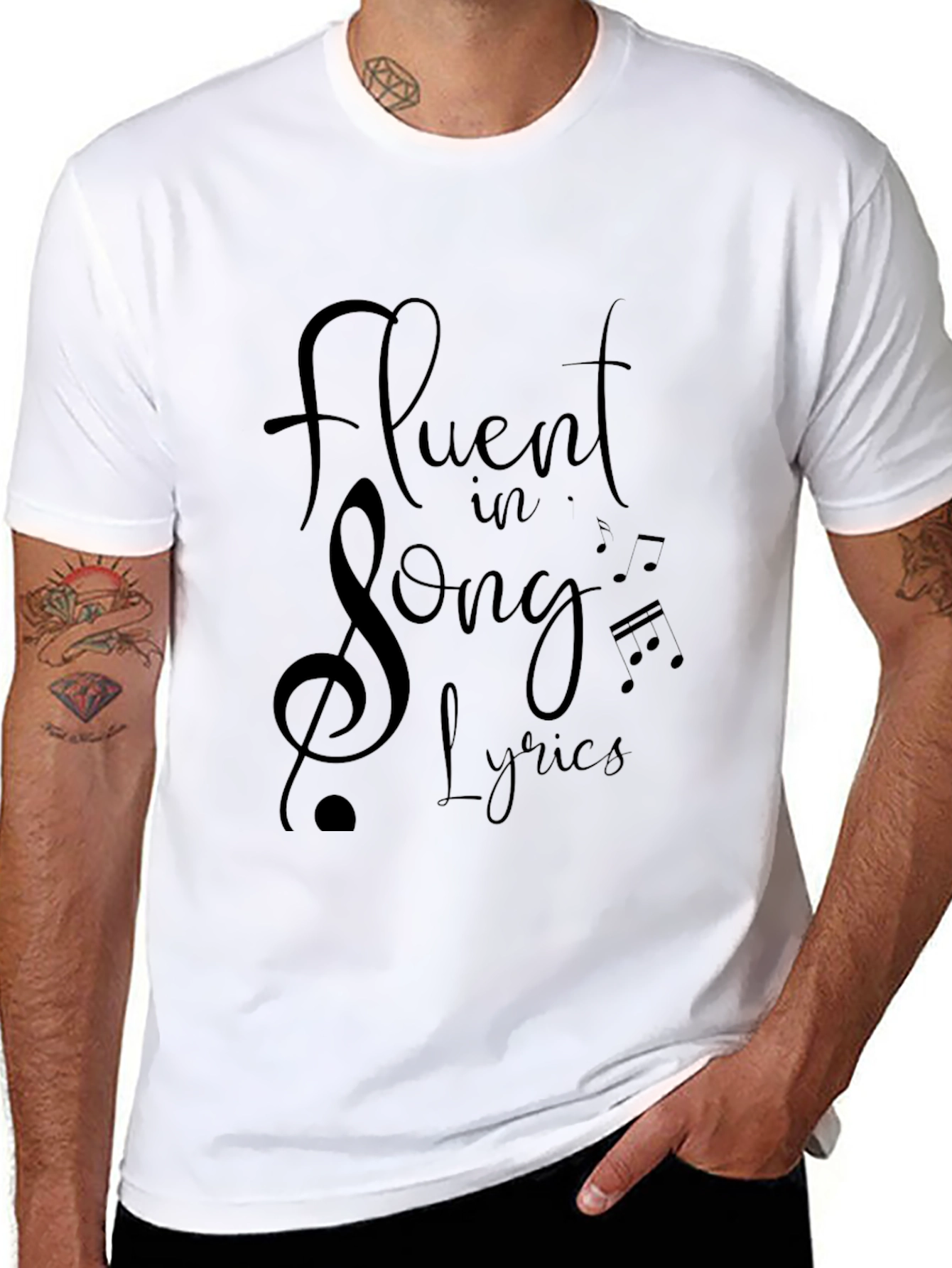 Black Fluent In Song Lyrics T-Shirt view 8