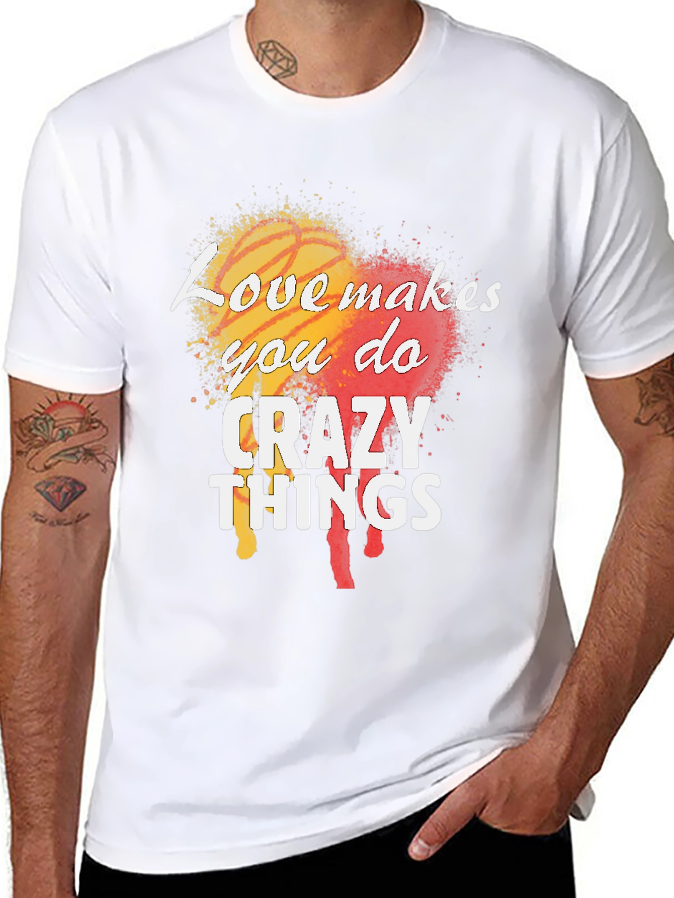 Black Love Makes You Do Crazy Things Men's Black T-Shirt view 8