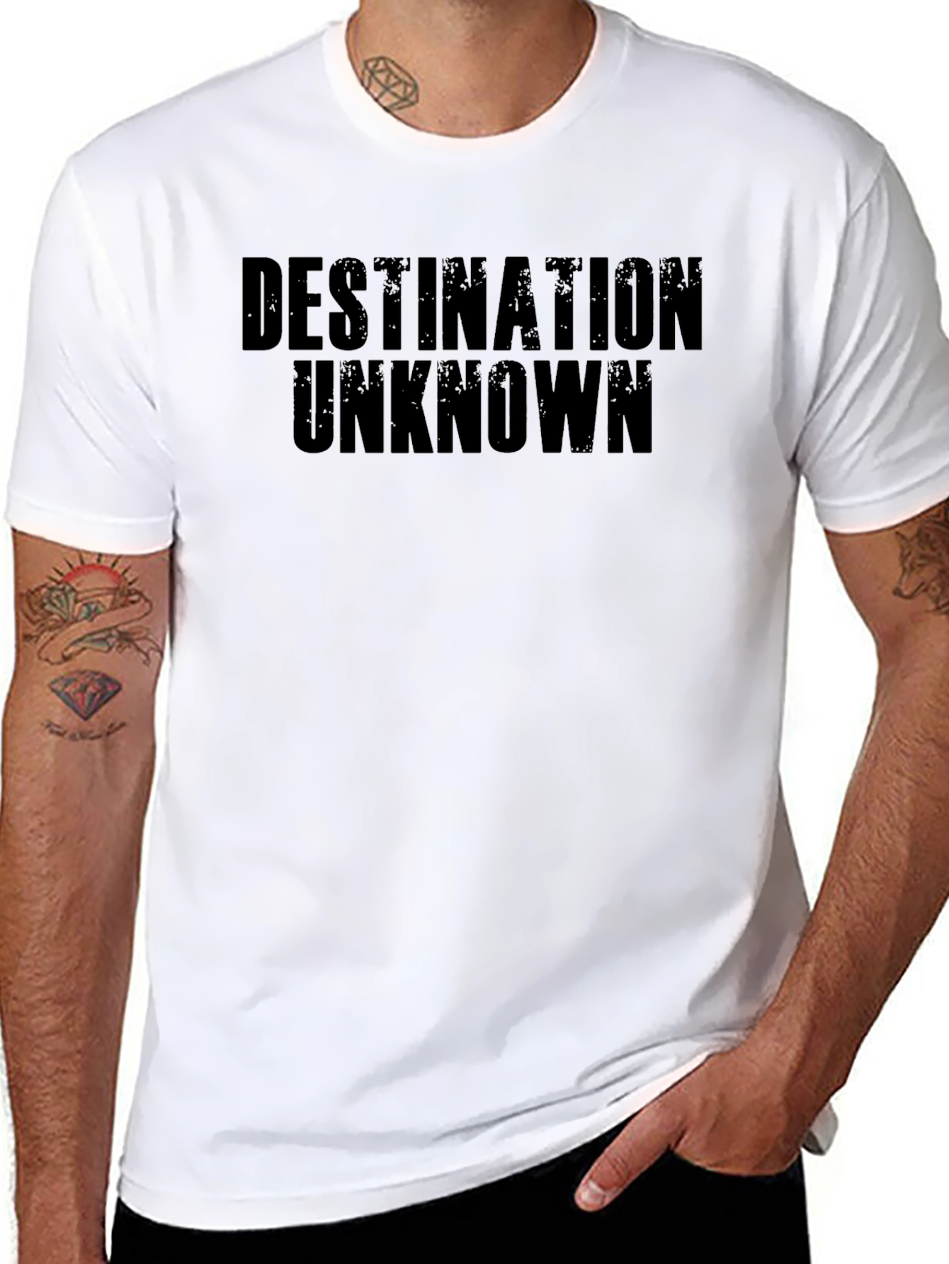 Black Destination Unknown Black Graphic T-Shirt view 8