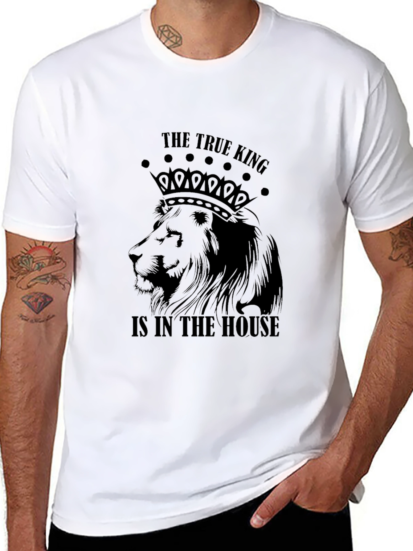 Black The True King Lion Graphic T-Shirt view 8