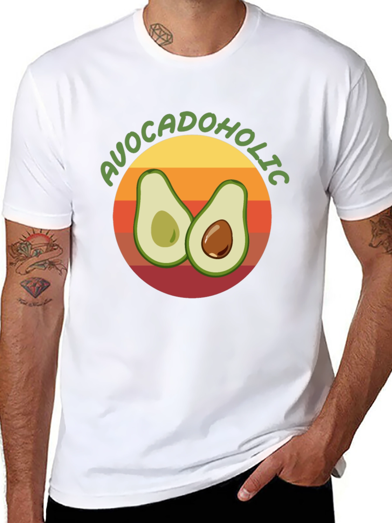 Black Avocadololic Graphic Tee - Black Unisex T-Shirt view 8