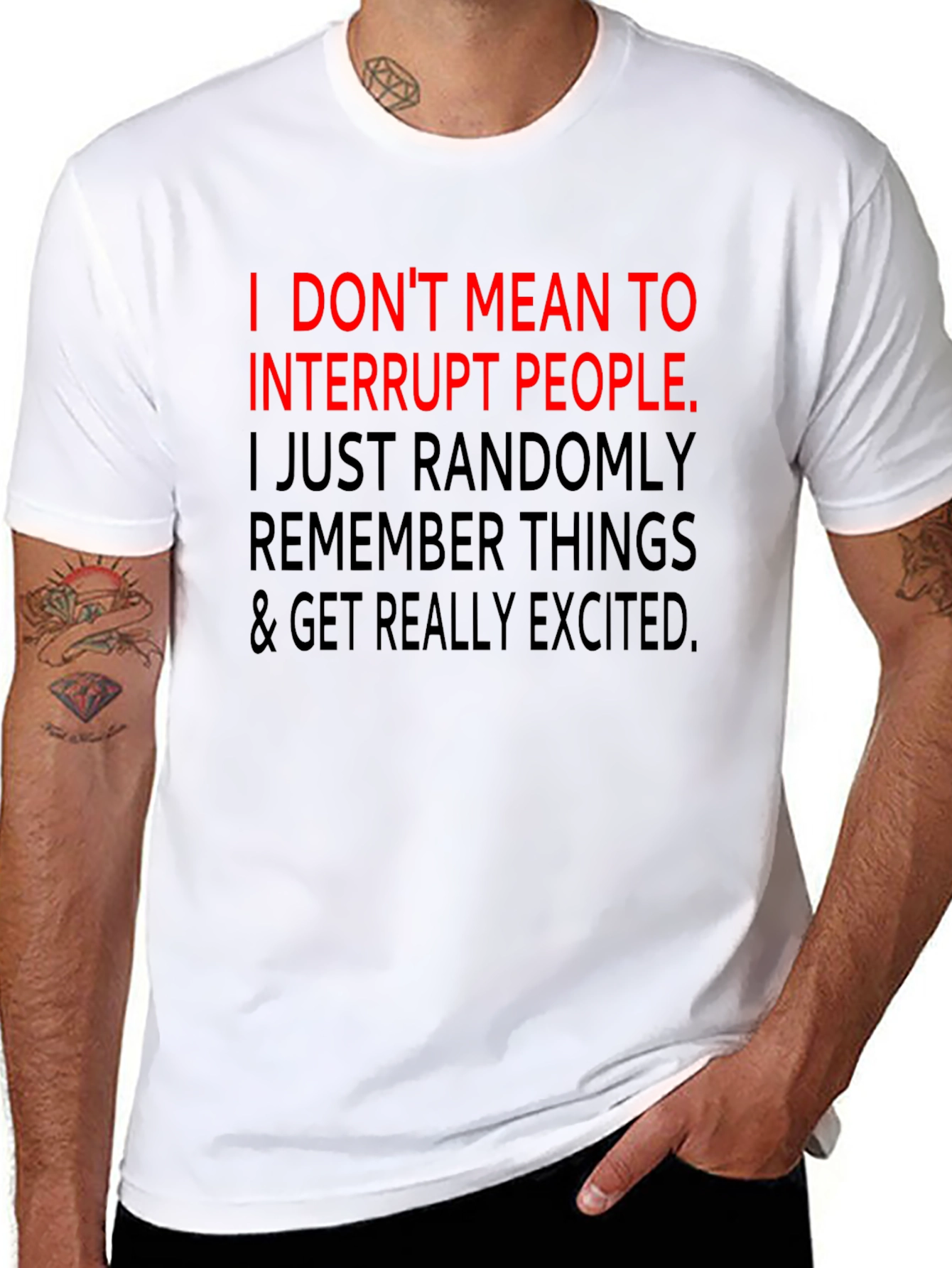 Black Funny Sarcastic T-Shirt - Interrupt People view 8