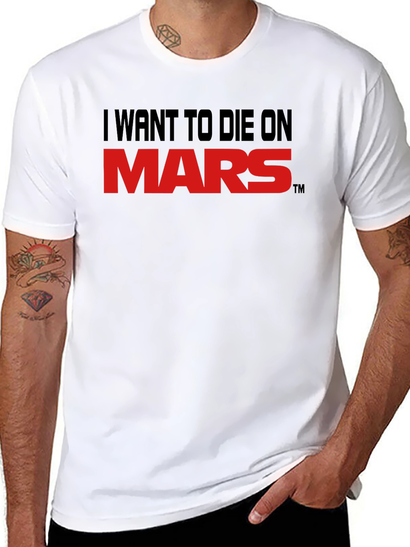 Black I Want To Die On Mars Graphic Tee view 8