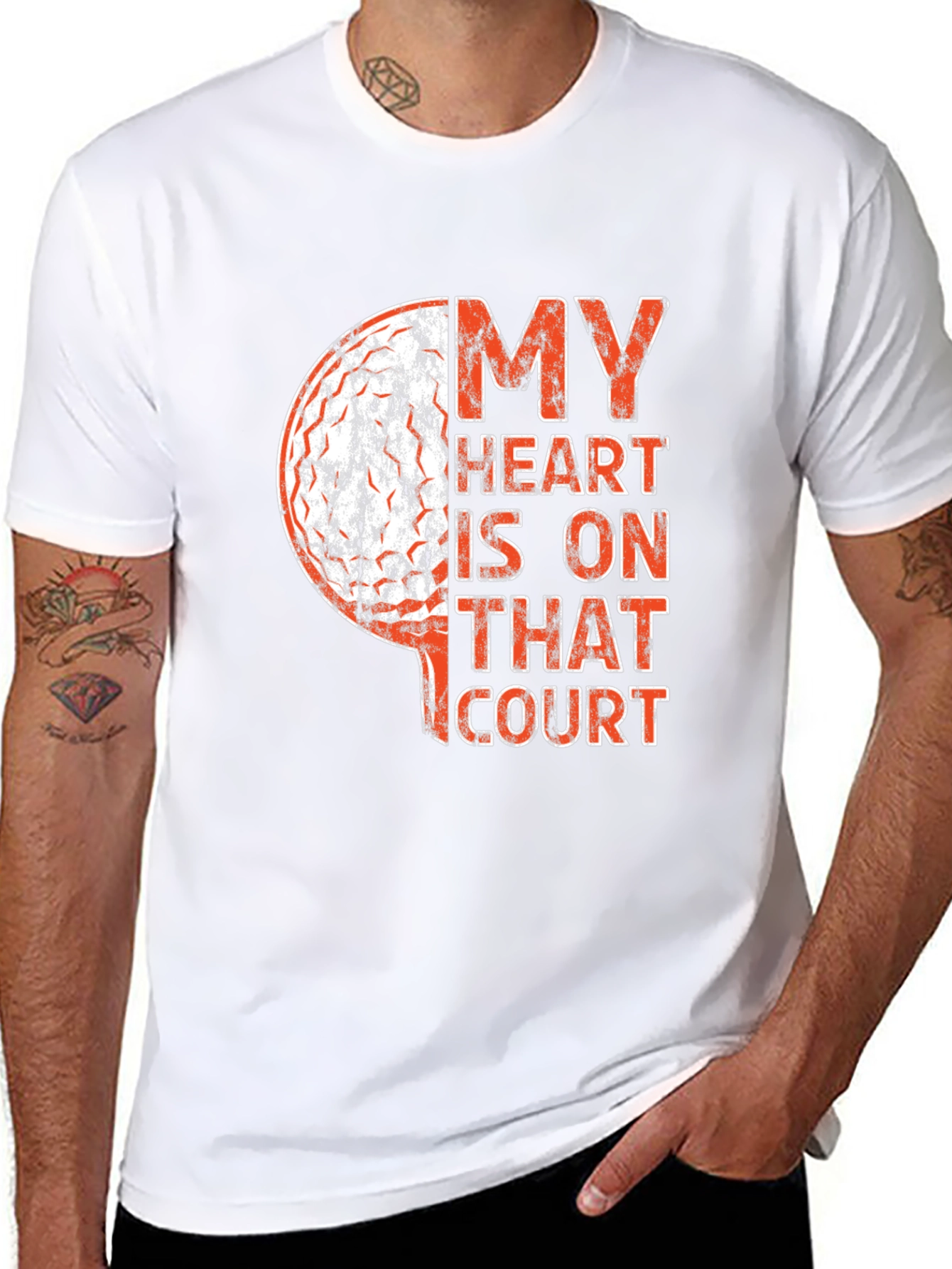 Black Basketball Heart Graphic Tee - Sports Fan Apparel view 8