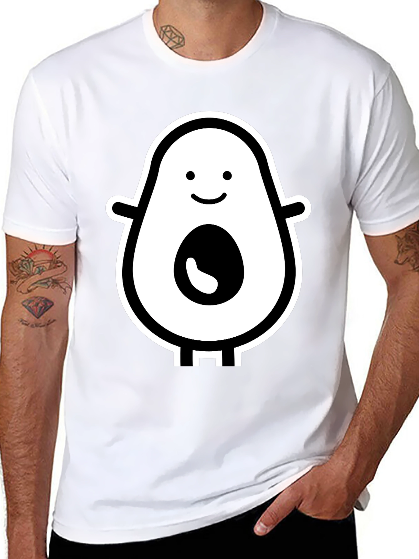Black Funny Avocado T-Shirt - Cute Cartoon Fruit Tee view 8