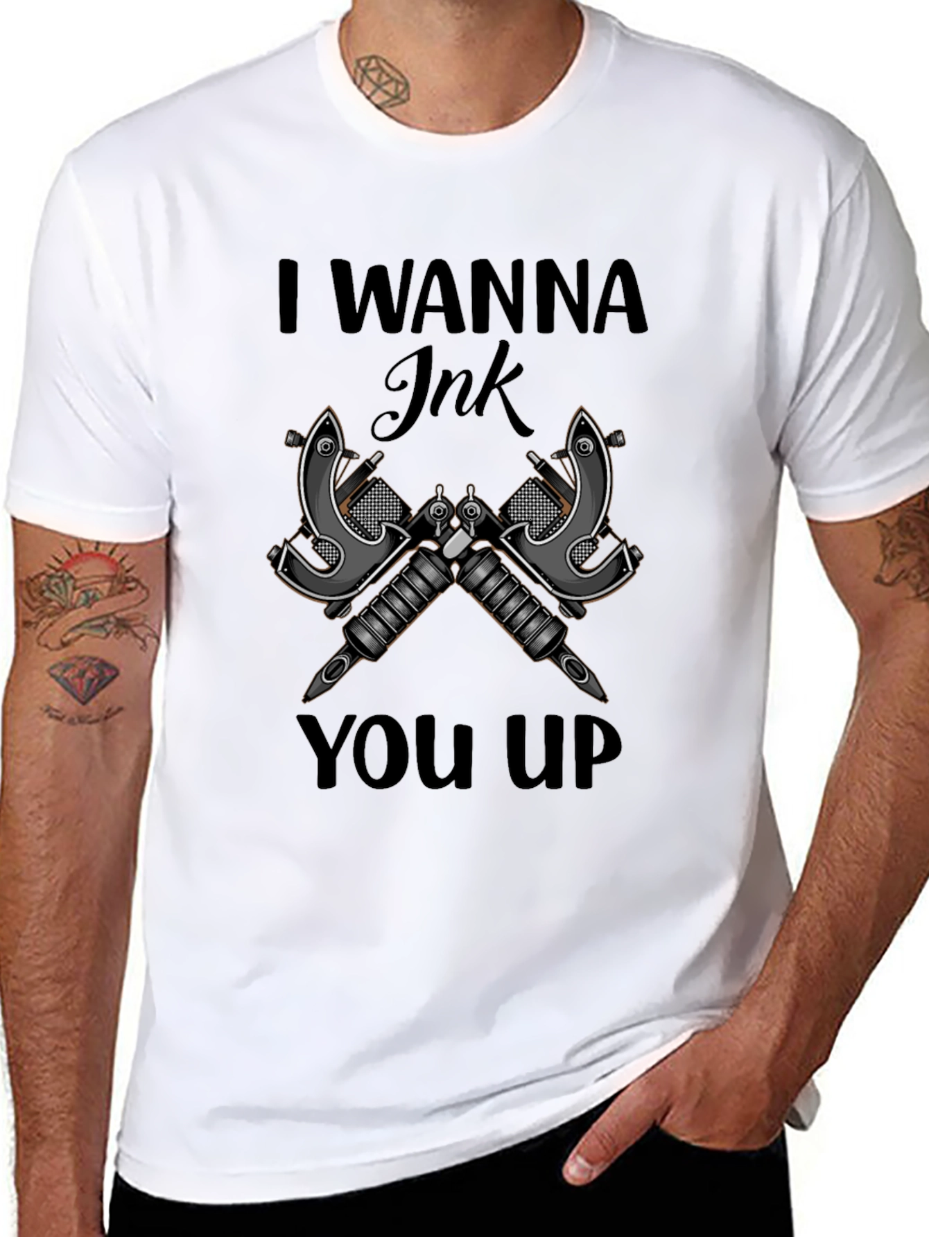 Black I Wanna Ink You Up Graphic T-Shirt view 8