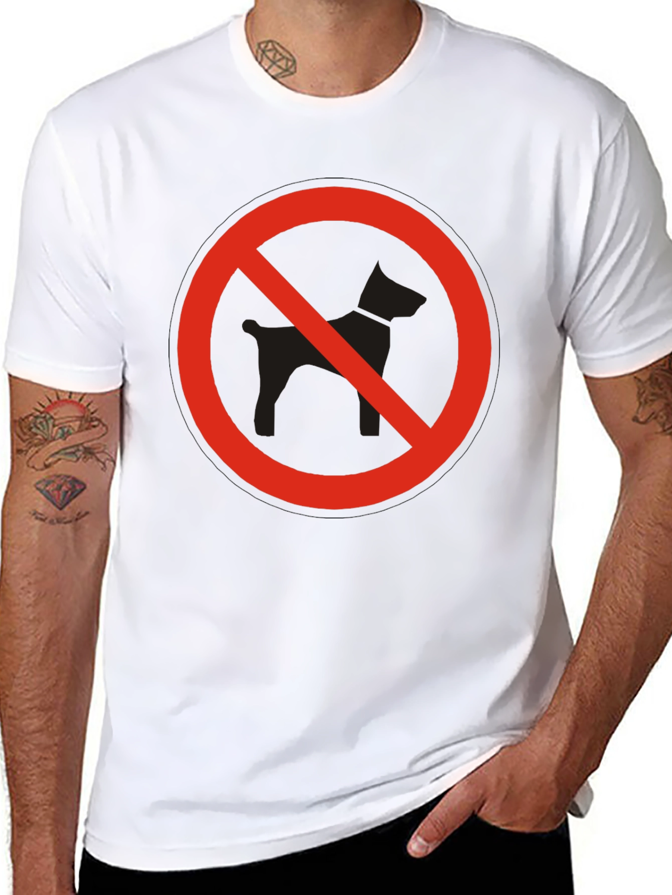 Black No Dogs Allowed Graphic T-Shirt view 8