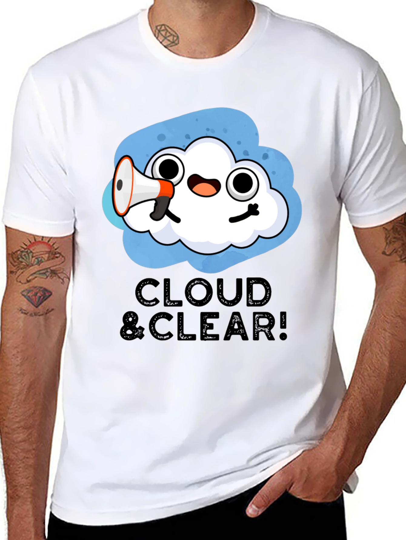 Black Cloud & Clear! Graphic T-Shirt - Fun Weather Design view 8