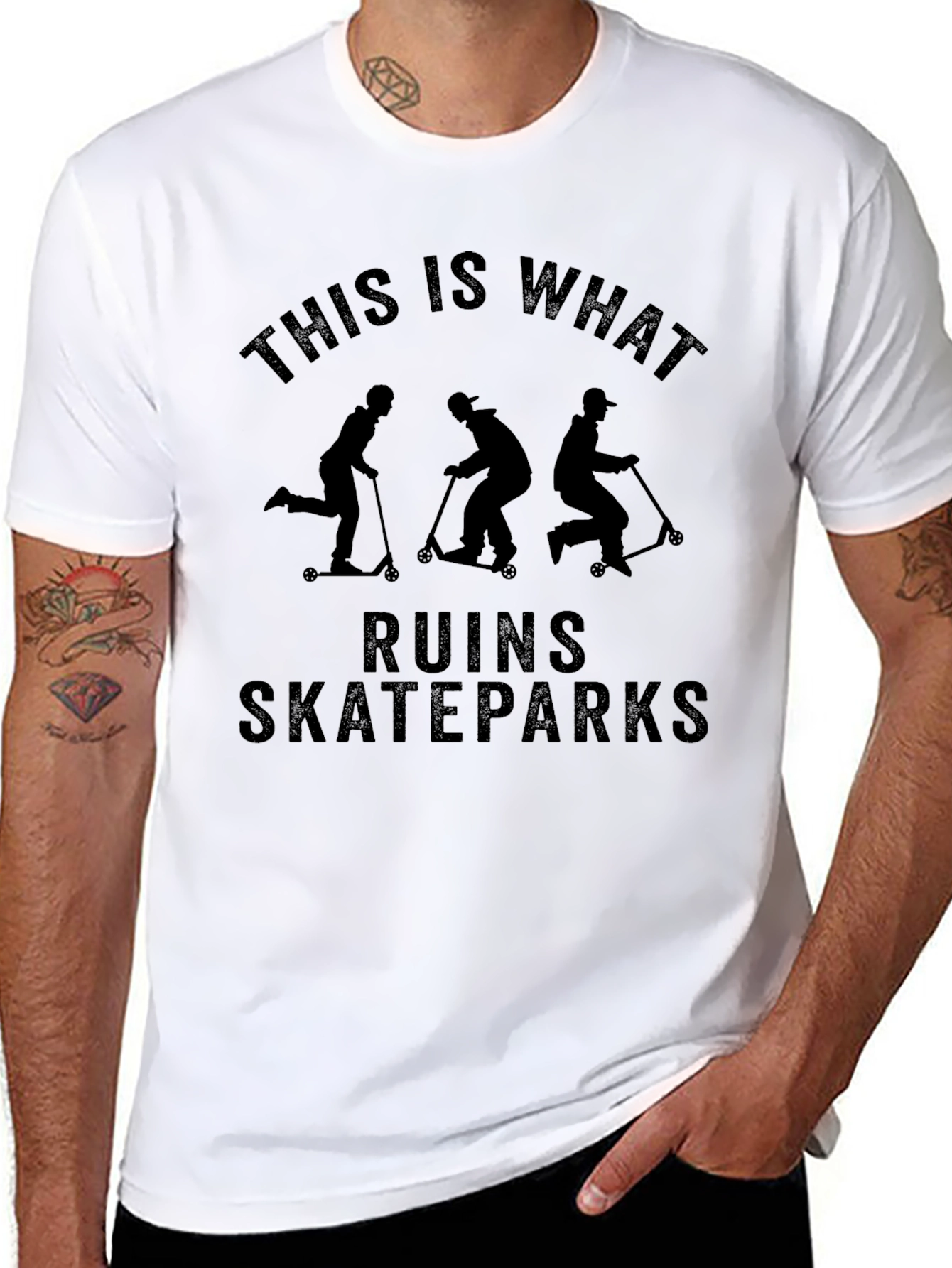 Black Skaters T-Shirt - 'Ruins Skateparks' Tee view 8