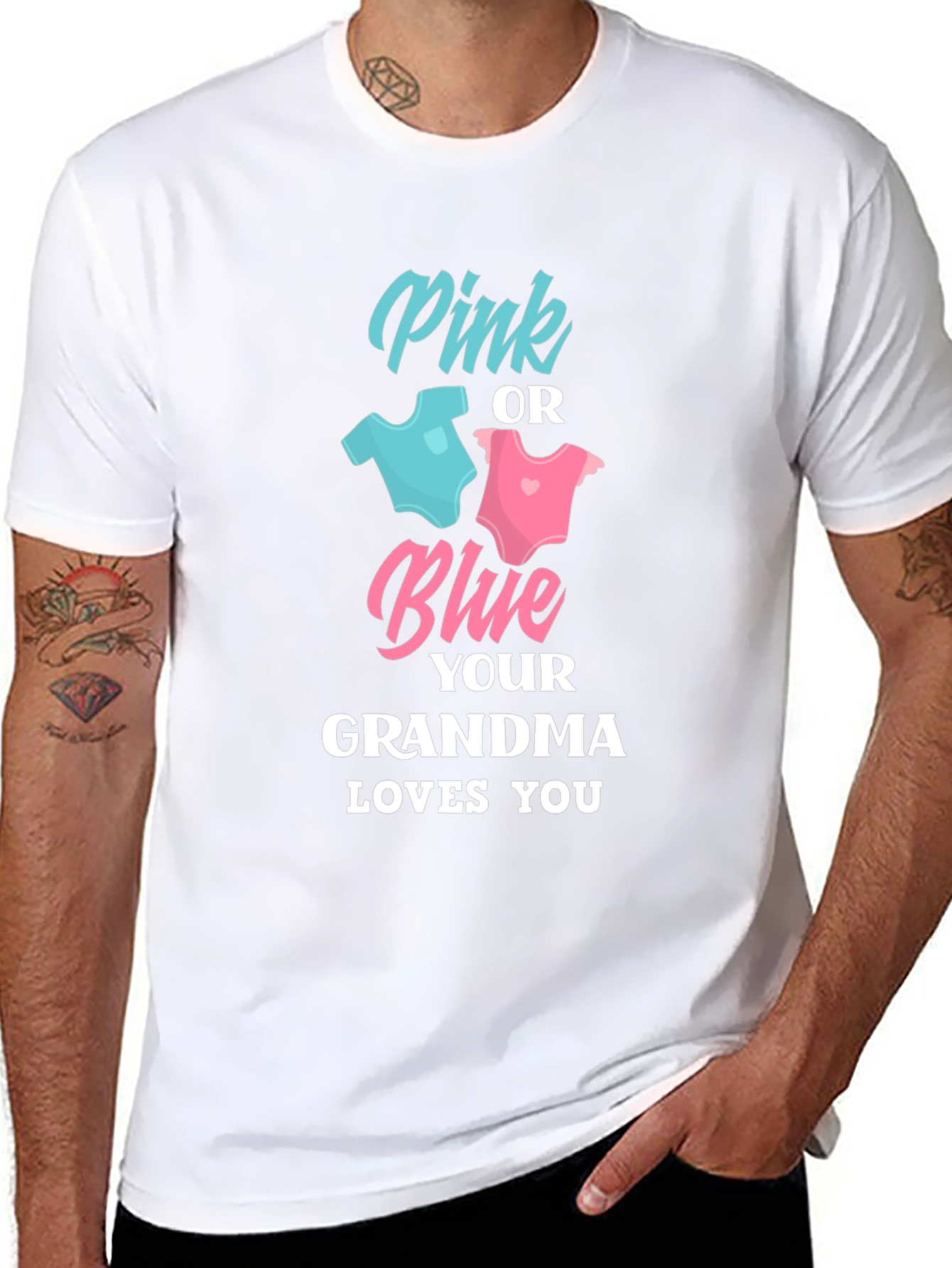 Black Pink or Blue Grandma Loves You T-Shirt view 8