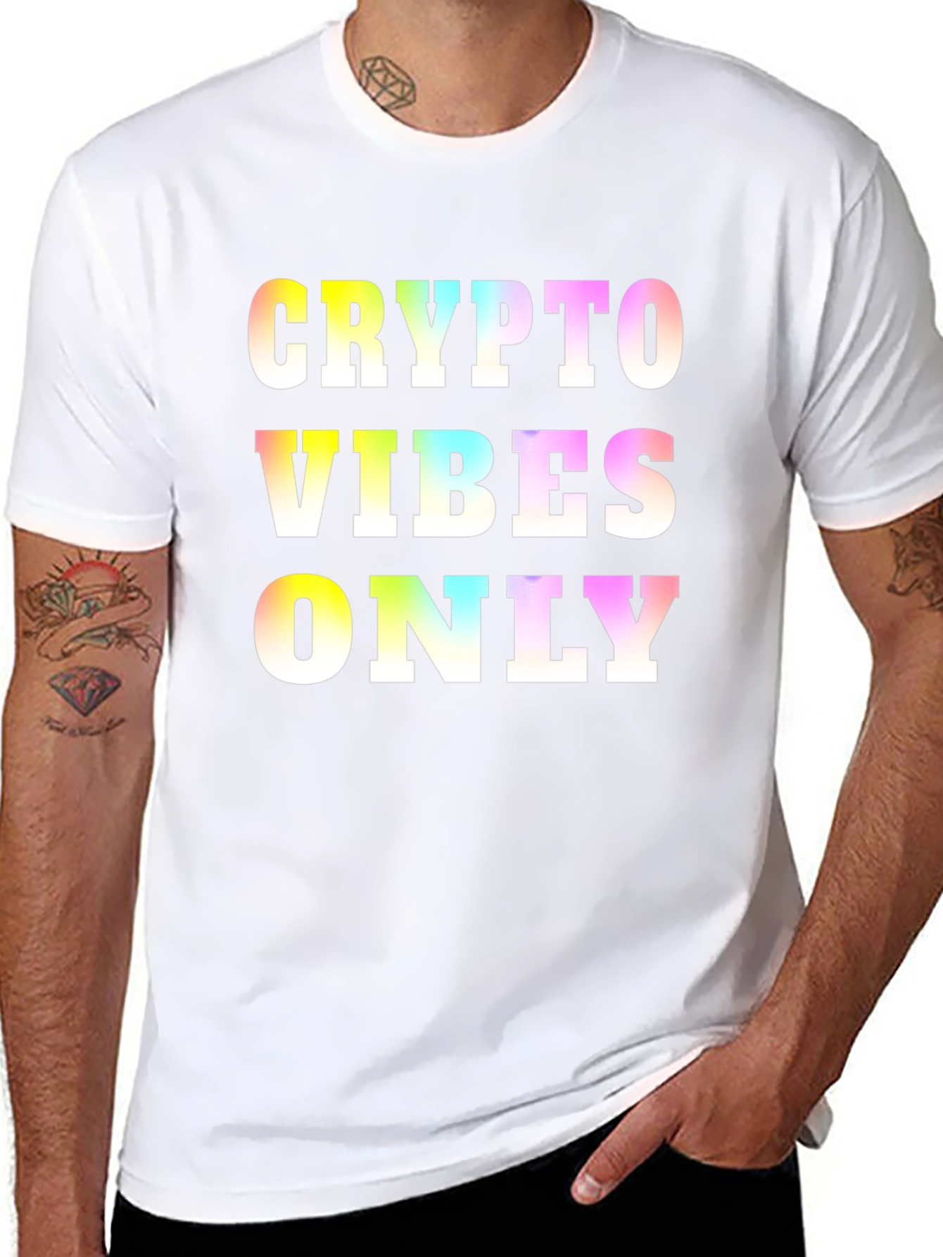 Black Crypto Vibes Only Black T-Shirt view 8