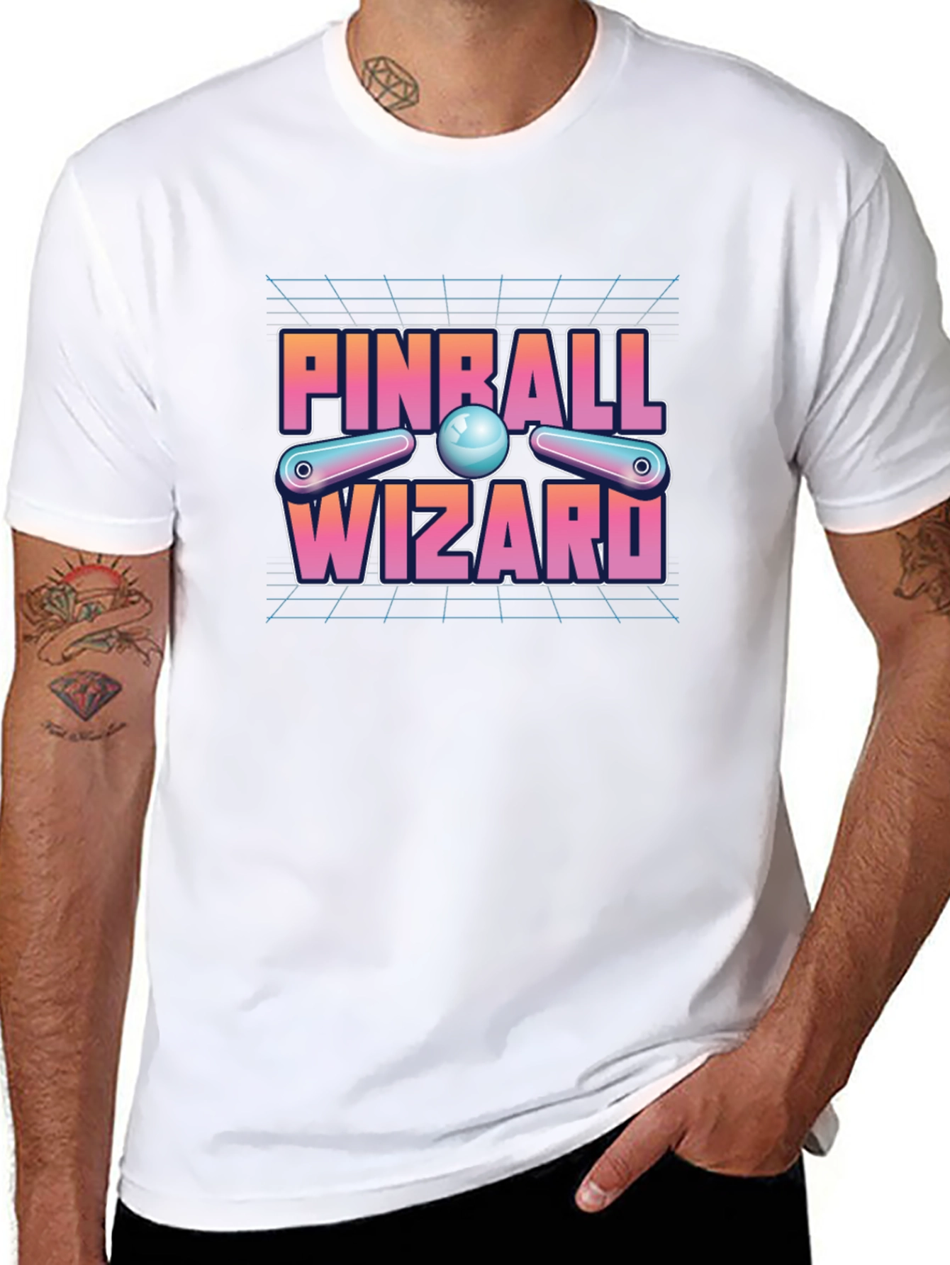 Black Pinball Wizard Black Graphic Tee view 8