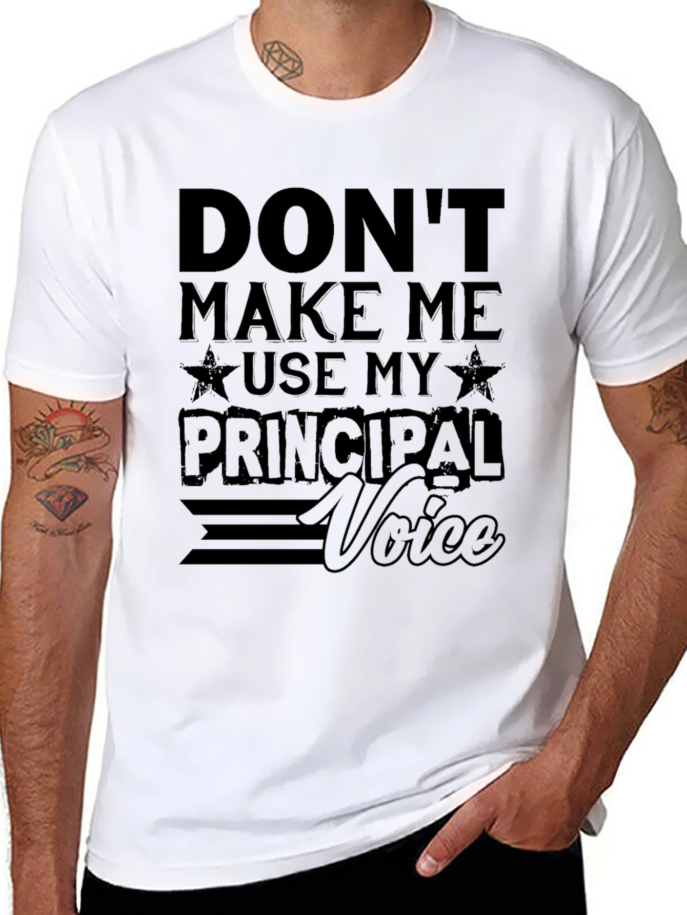 Black Principal Voice T-Shirt - Funny School Apparel view 8