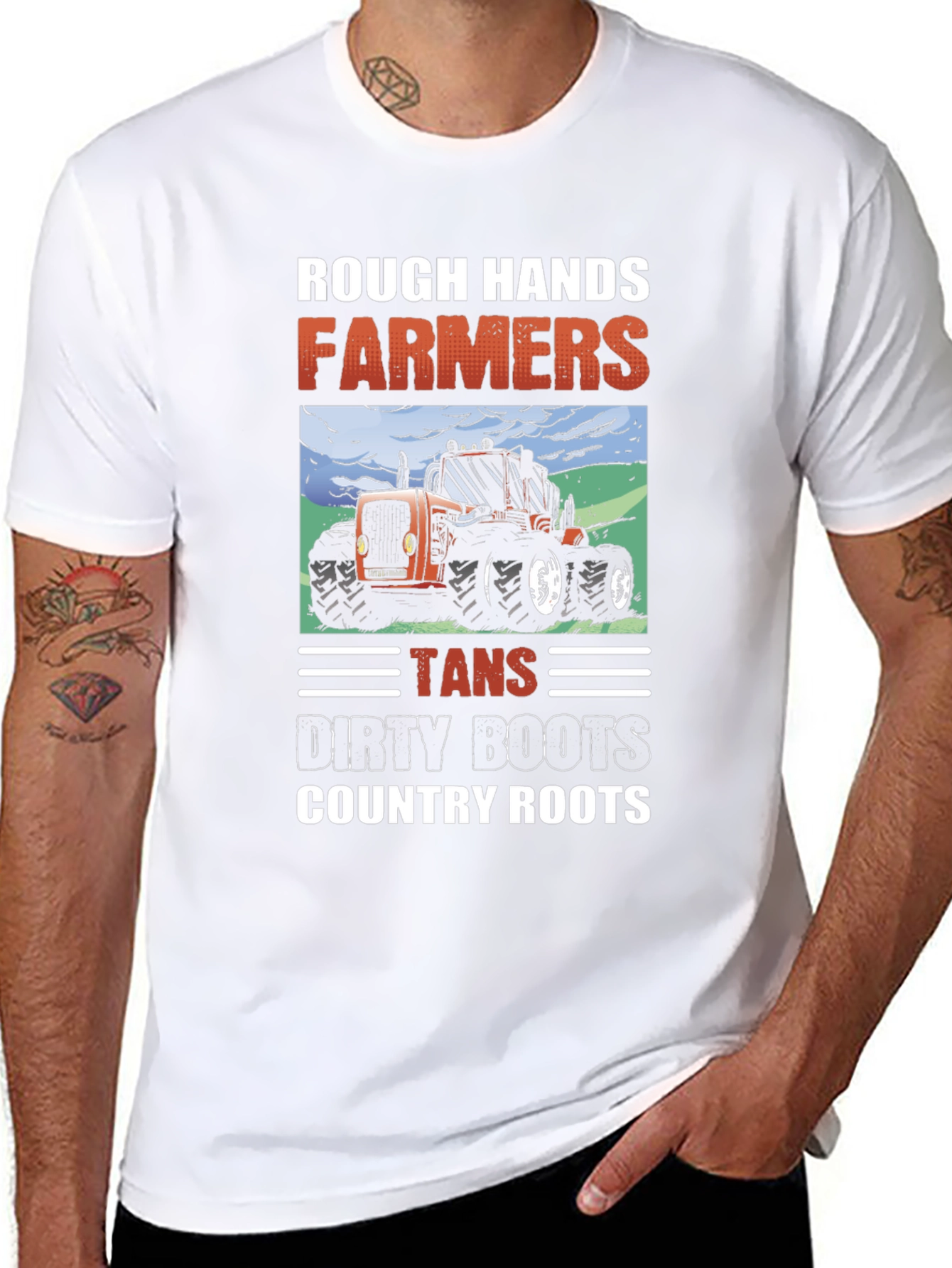 Black Rough Hands Farmers Graphic T-Shirt view 8