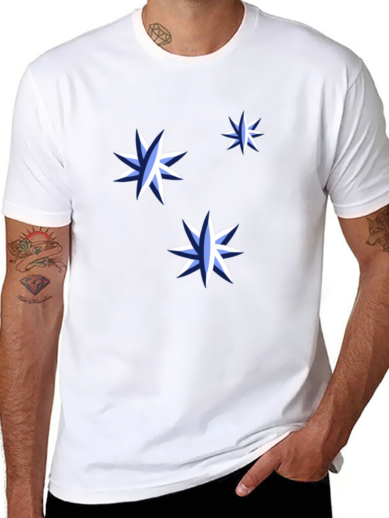 Starry Night Graphic Tee - Black Cotton Shirt - 8
