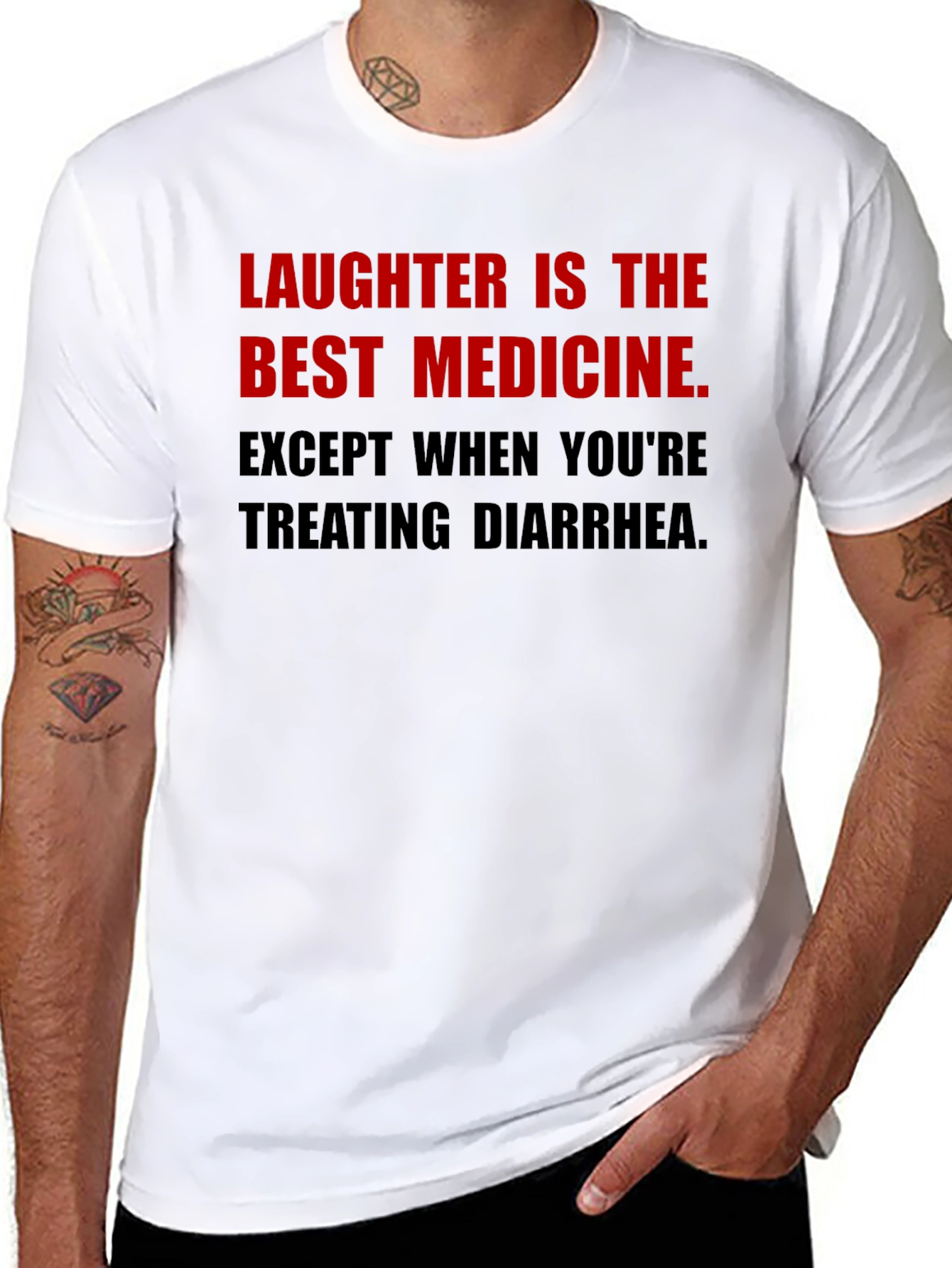 Black Humorous Laughter Medicine T-Shirt view 8