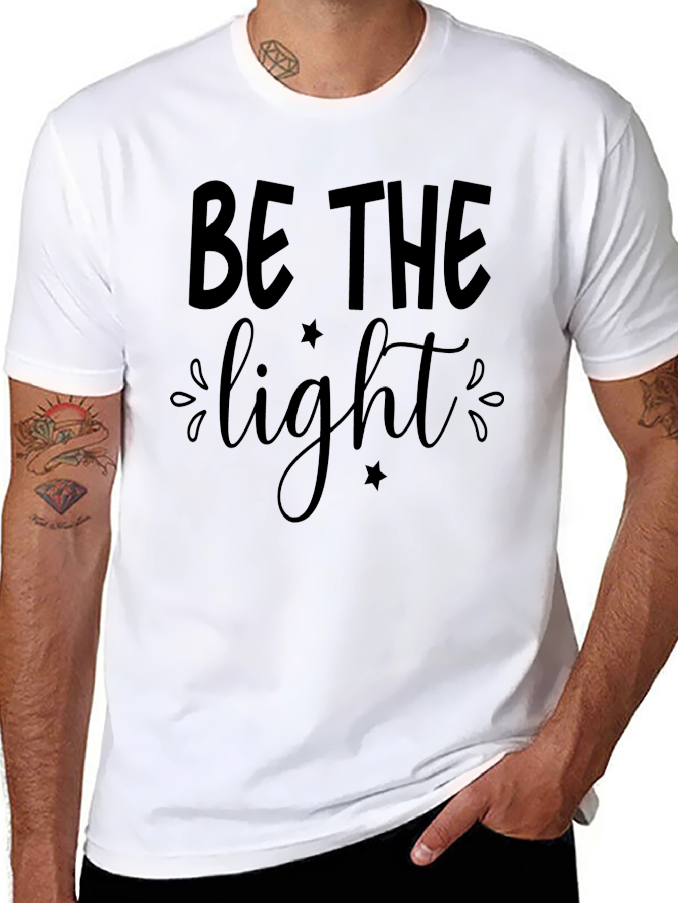 Black Be the Light T-Shirt - Motivational Tee view 8