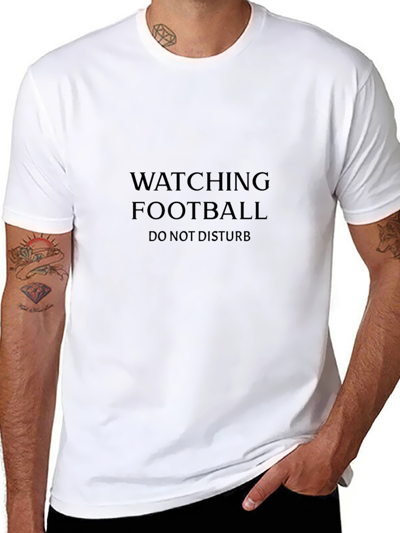 Black Watching Football - Do Not Disturb T-Shirt view 8
